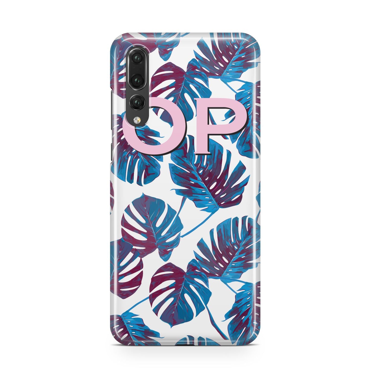 Personalised Blue Monstera Leaves Huawei P20 Pro Phone Case