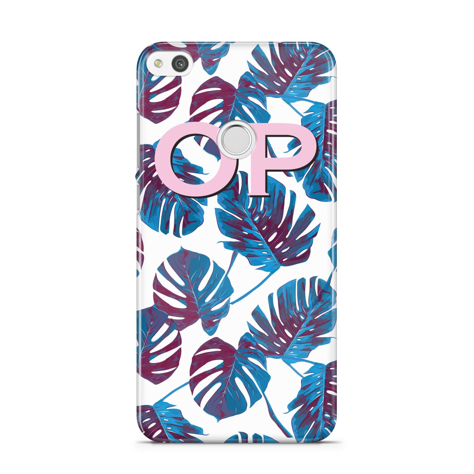 Personalised Blue Monstera Leaves Huawei P8 Lite Case