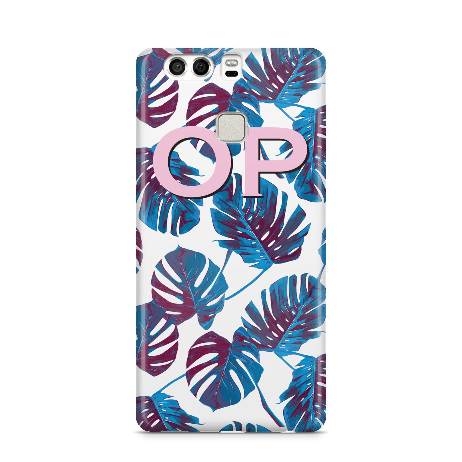 Personalised Blue Monstera Leaves Huawei P9 Case