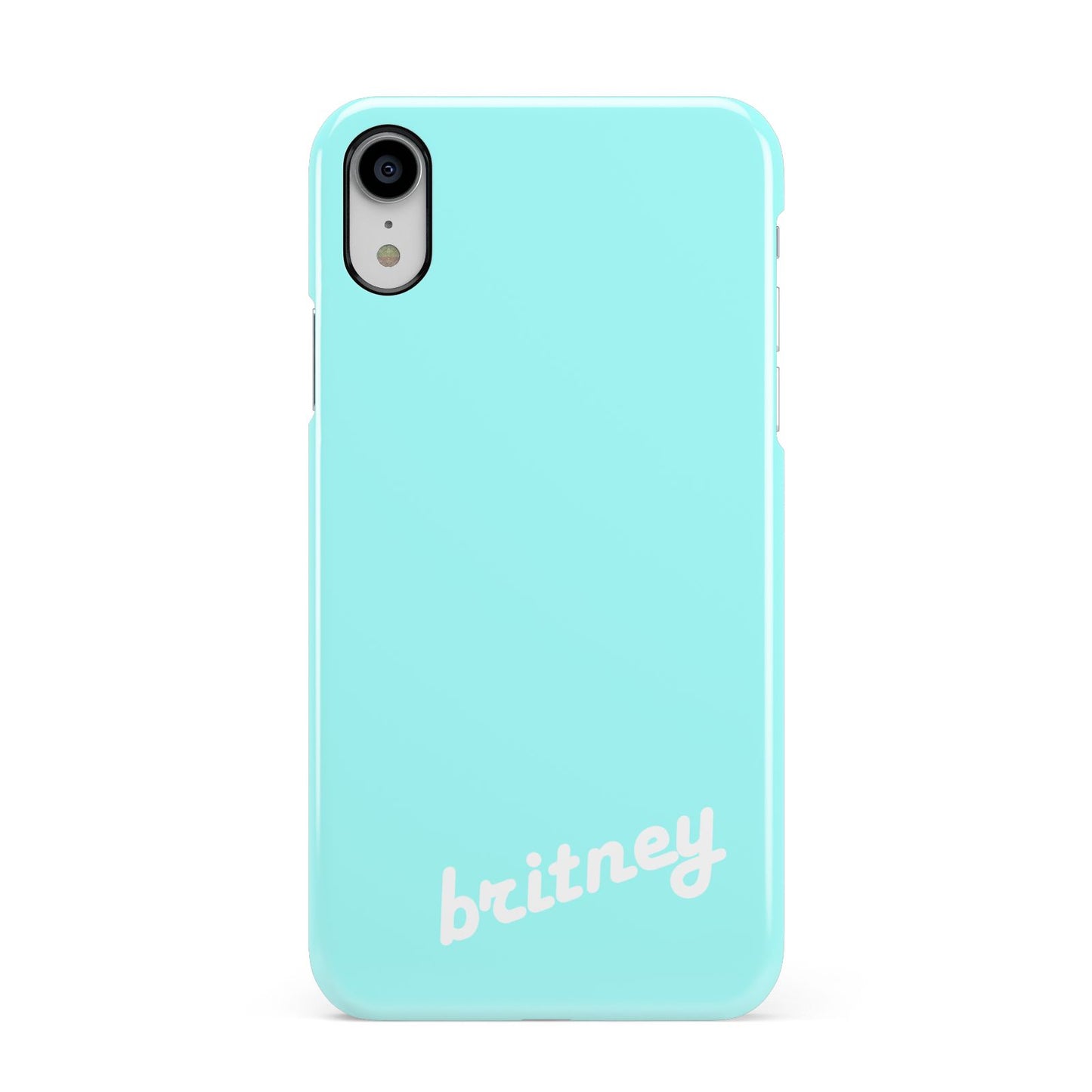 Personalised Blue Name Apple iPhone XR White 3D Snap Case