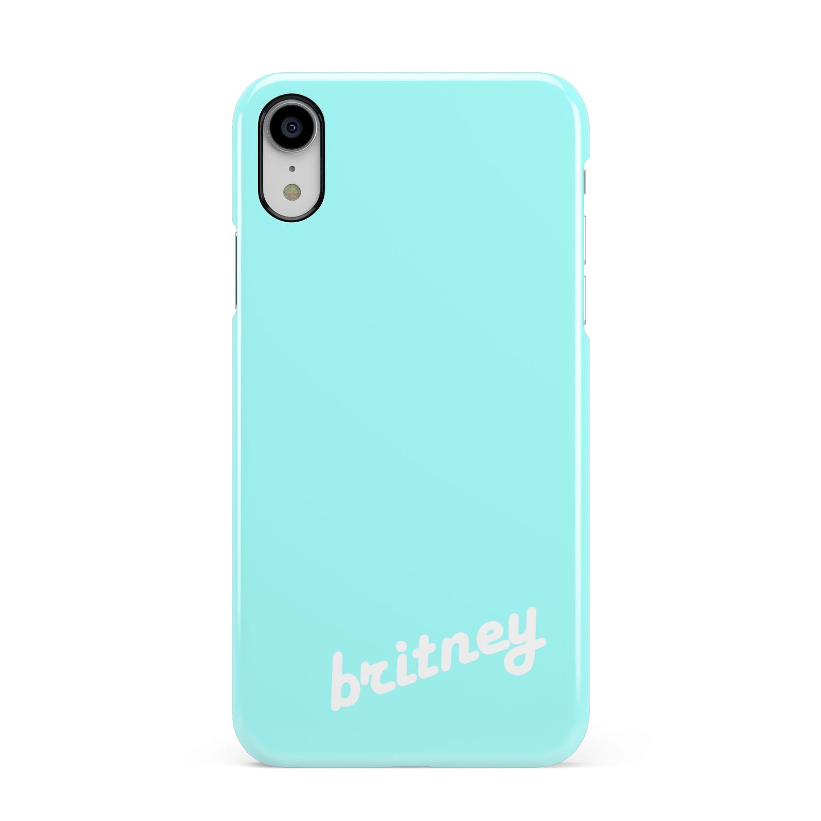 Personalised Blue Name Apple iPhone XR White 3D Snap Case