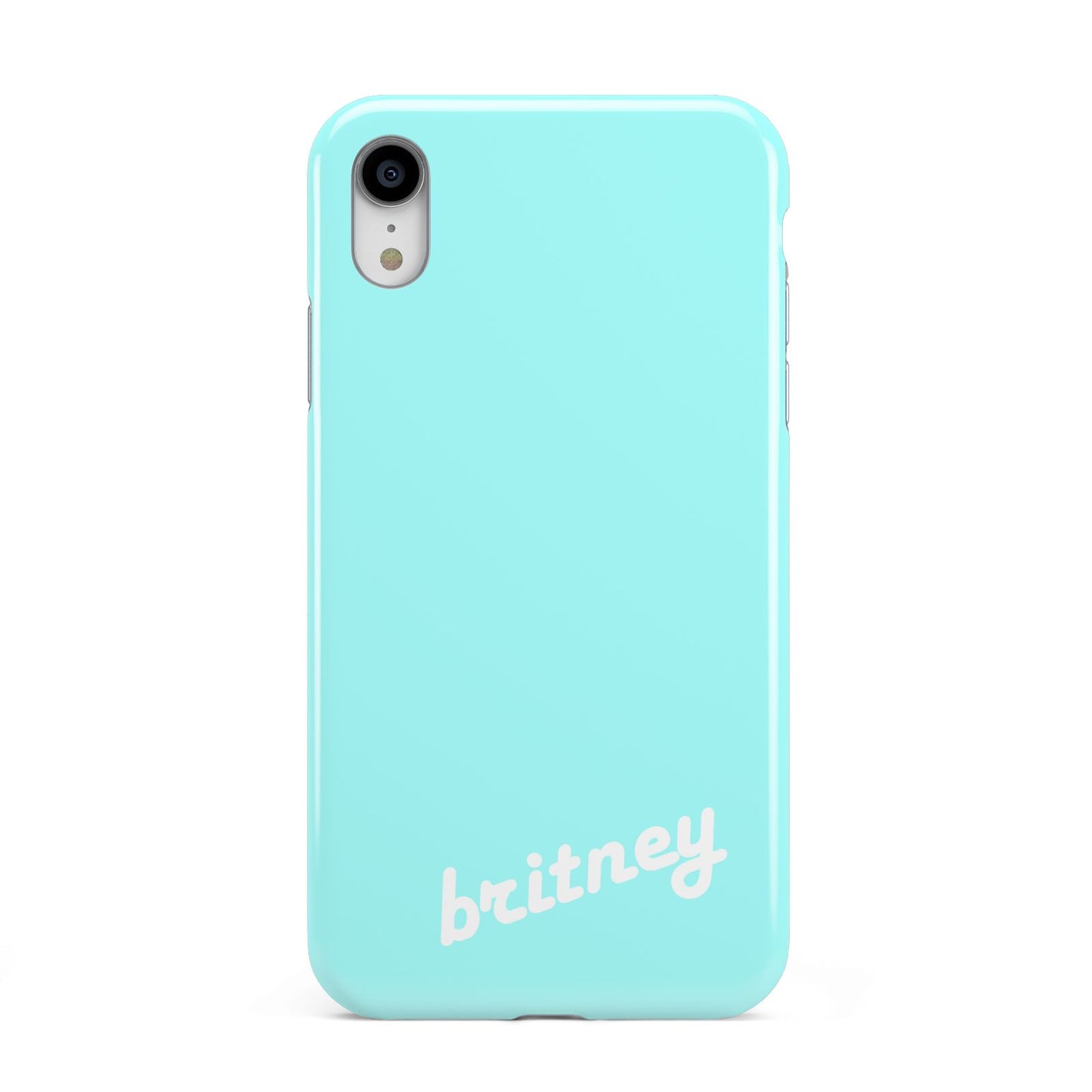 Personalised Blue Name Apple iPhone XR White 3D Tough Case