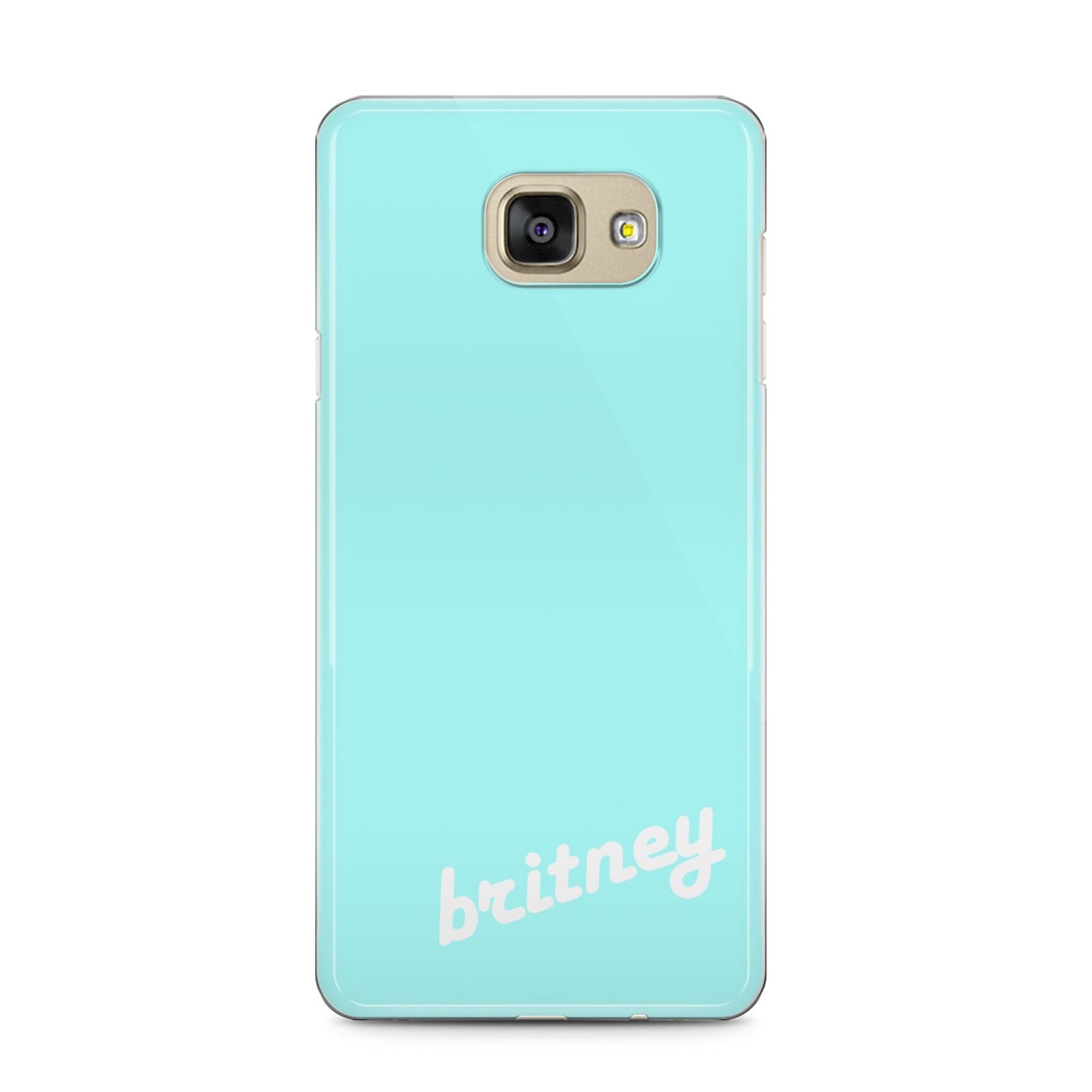 Personalised Blue Name Samsung Galaxy A5 2016 Case on gold phone