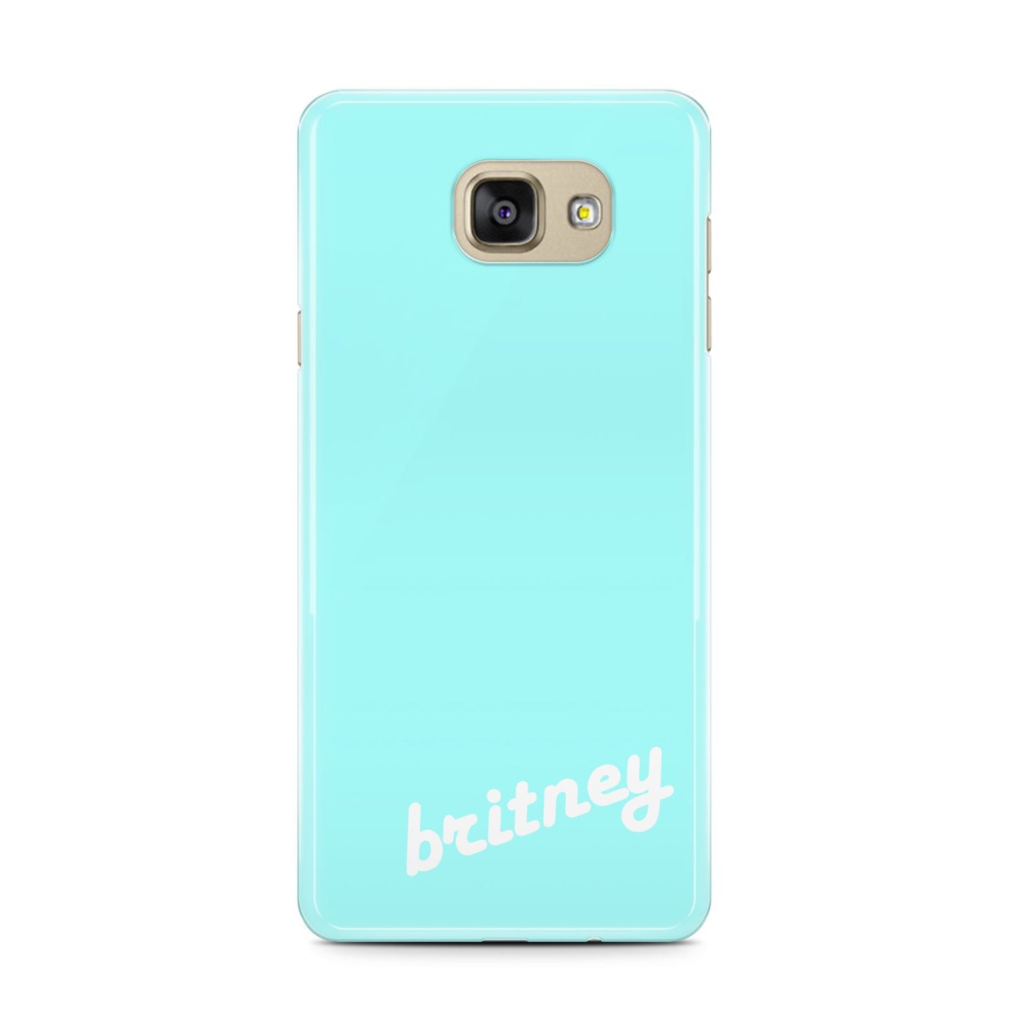 Personalised Blue Name Samsung Galaxy A7 2016 Case on gold phone