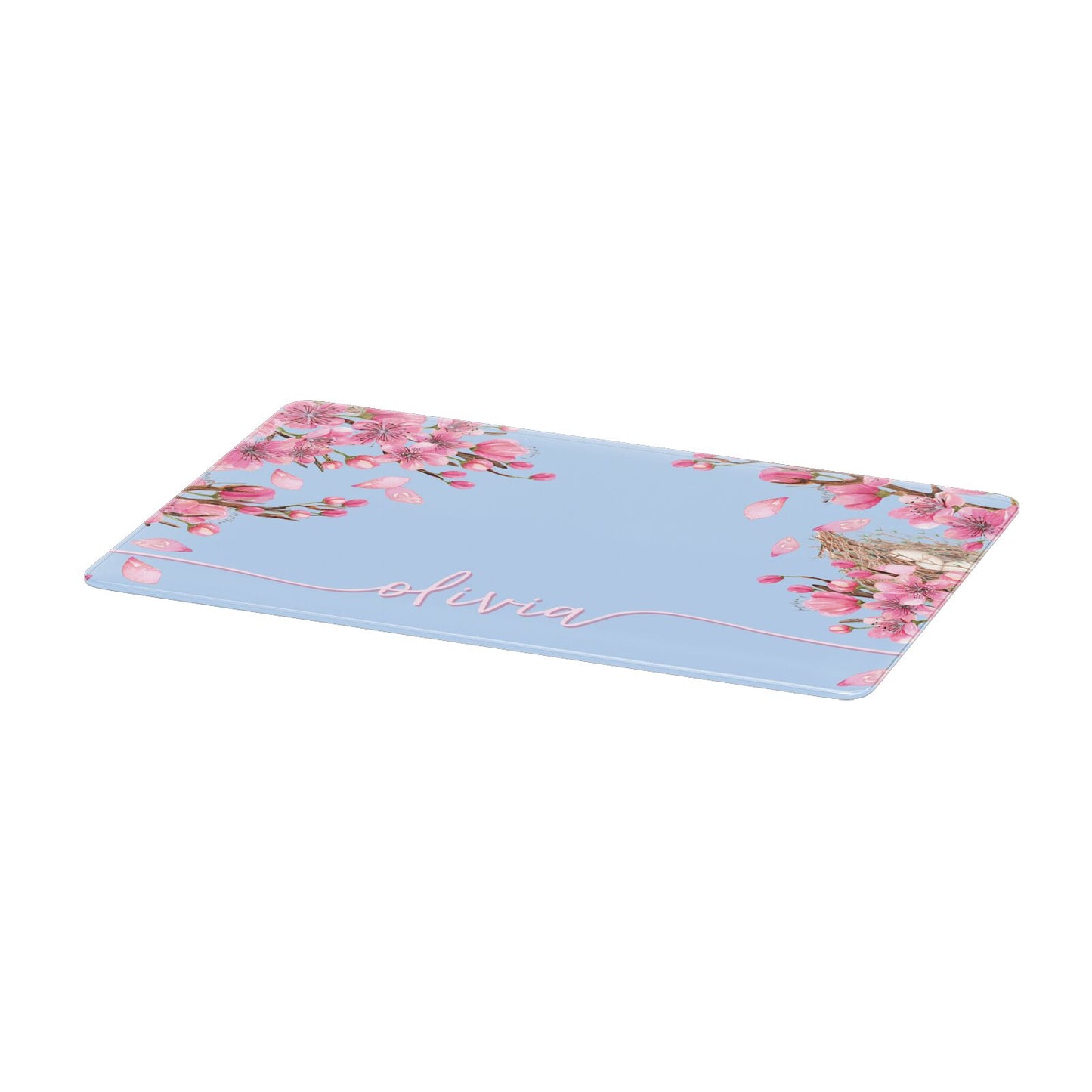 Personalised Blue Pink Blossom Apple MacBook Case Only