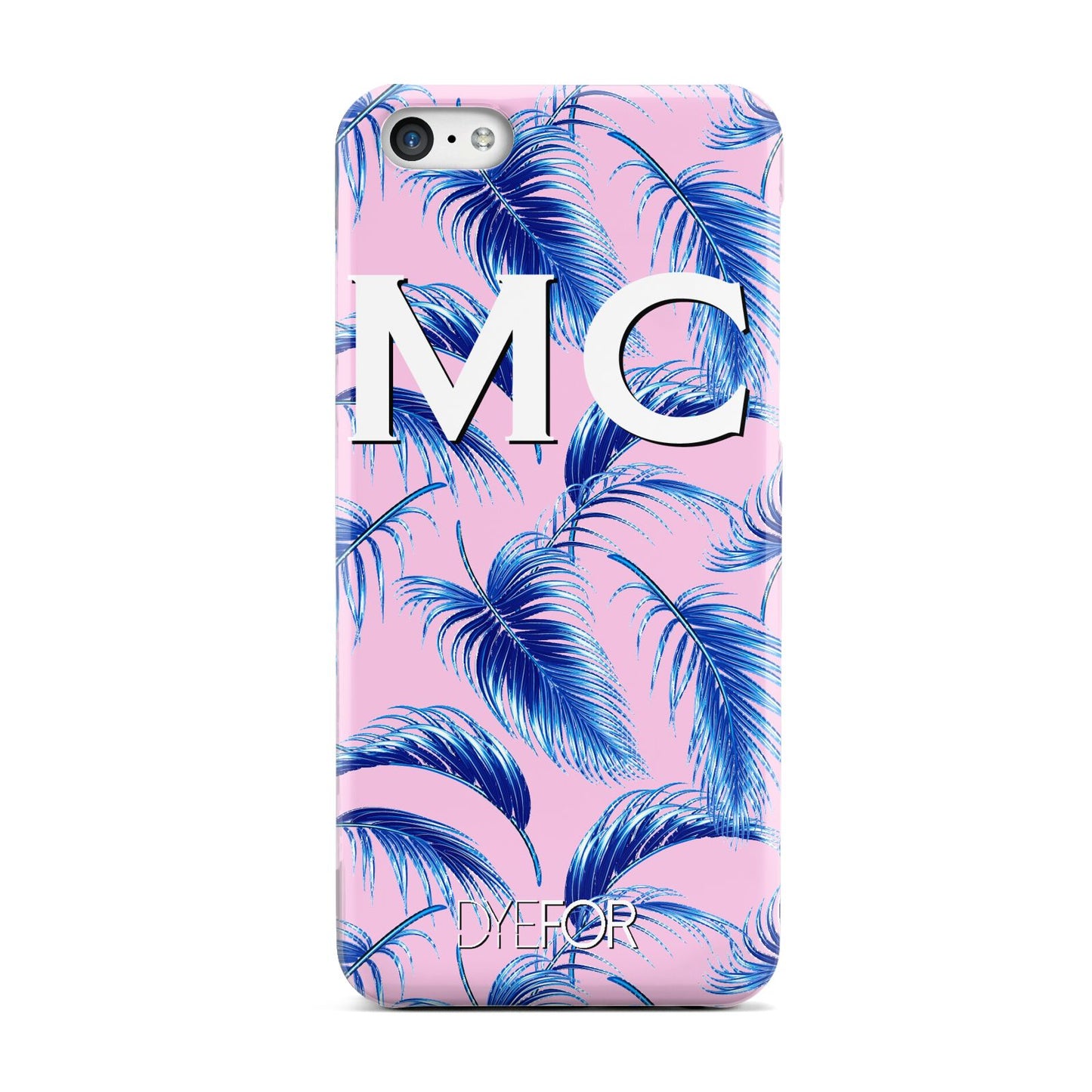 Personalised Blue Pink Palm Leaf Apple iPhone 5c Case