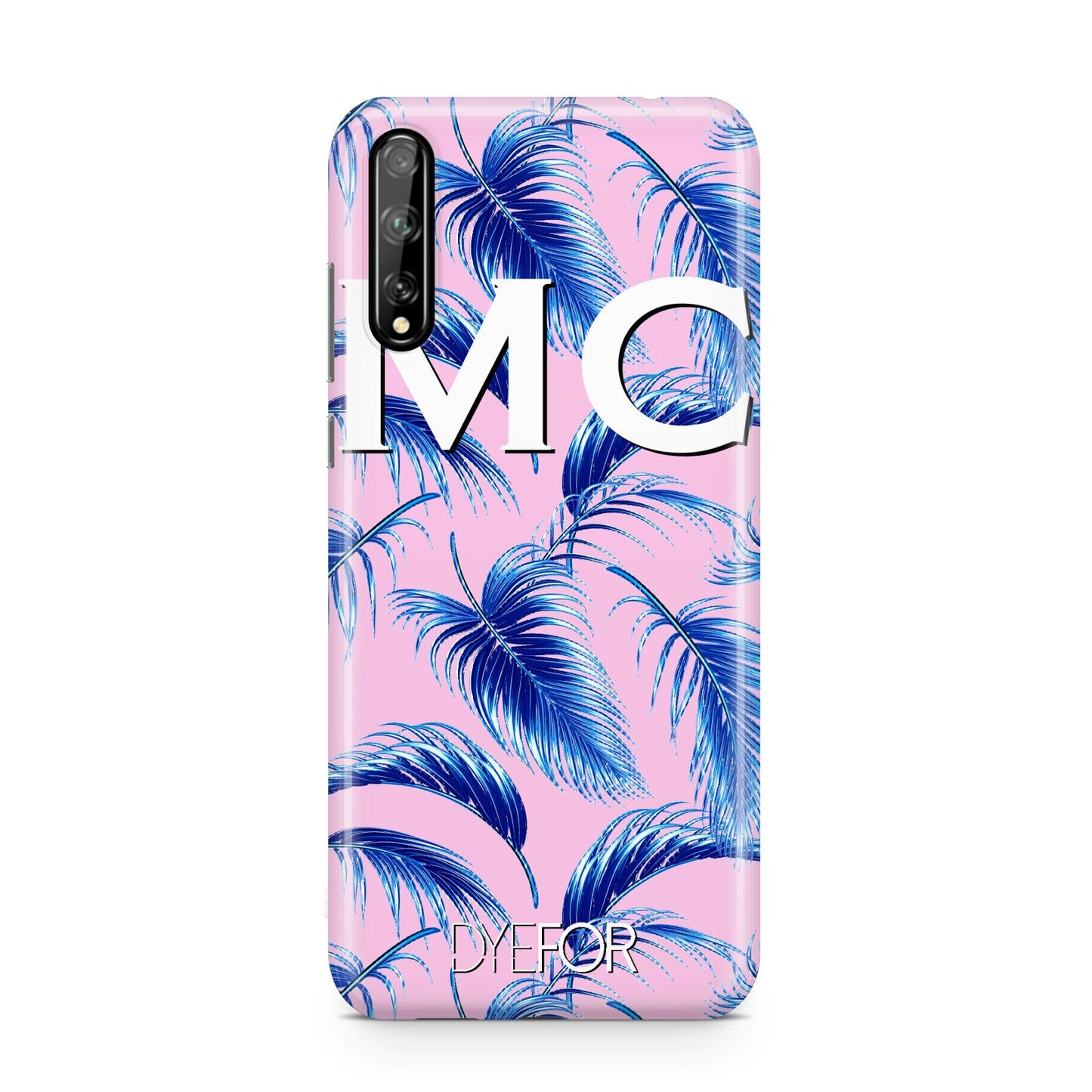 Personalised Blue Pink Palm Leaf Huawei Enjoy 10s Phone Case