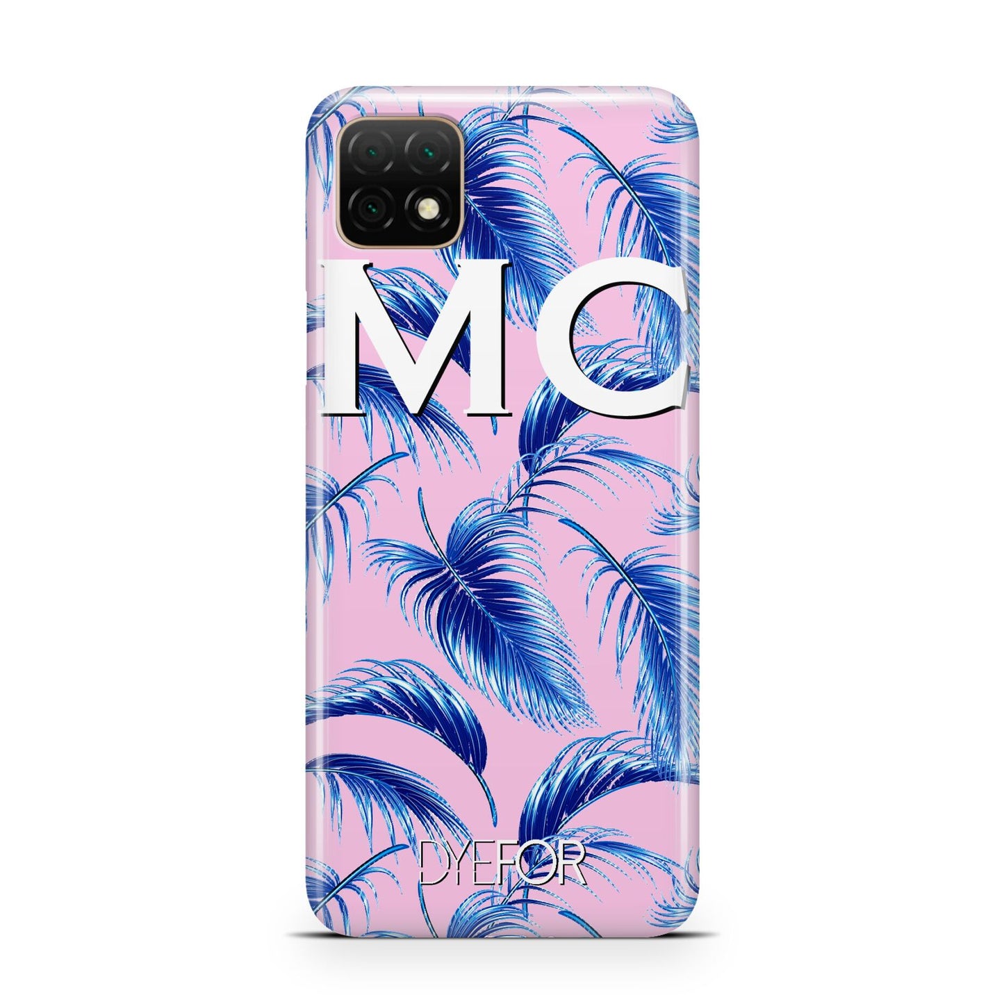 Personalised Blue Pink Palm Leaf Huawei Enjoy 20 Phone Case