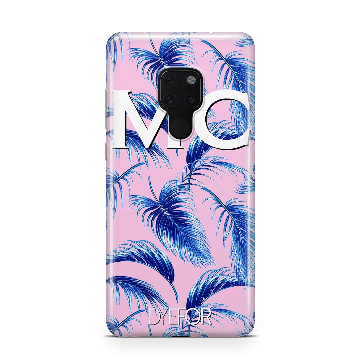 Personalised Blue Pink Palm Leaf Huawei Mate 20 Phone Case