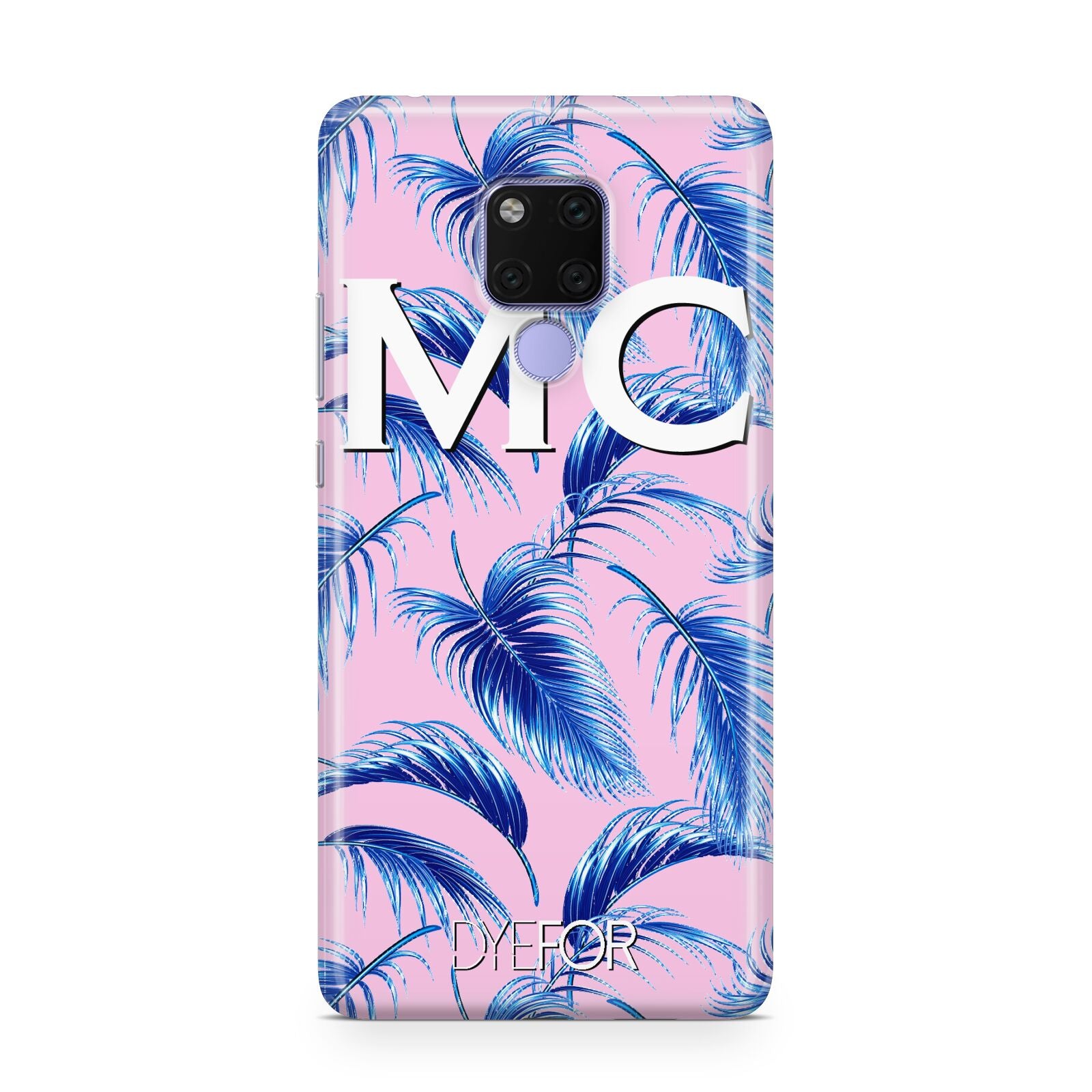 Personalised Blue Pink Palm Leaf Huawei Mate 20X Phone Case