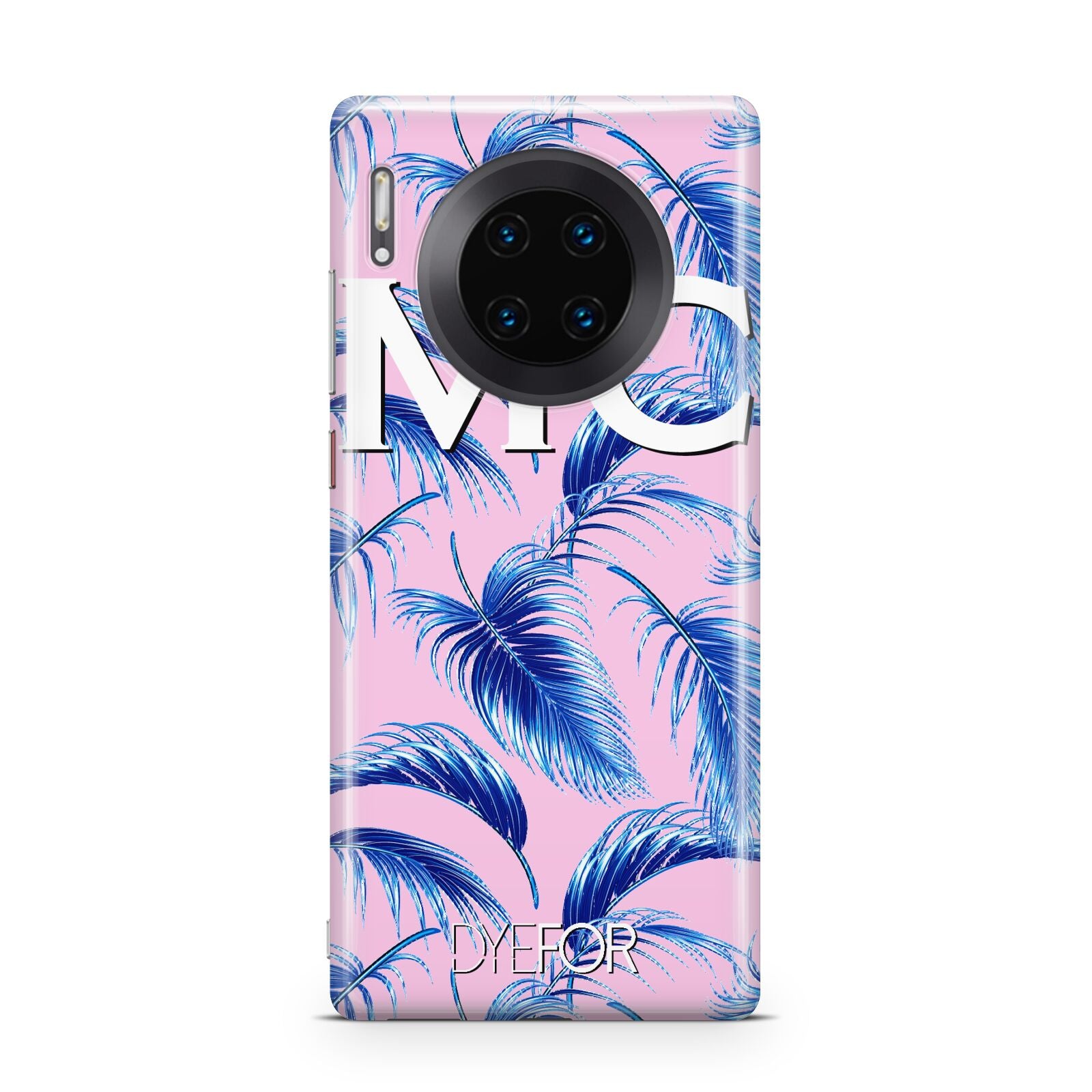 Personalised Blue Pink Palm Leaf Huawei Mate 30 Pro Phone Case