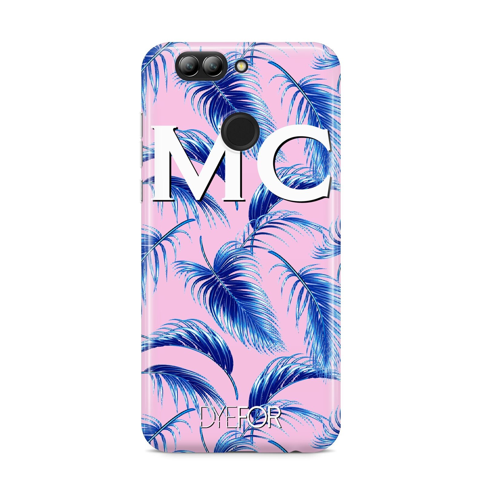 Personalised Blue Pink Palm Leaf Huawei Nova 2s Phone Case