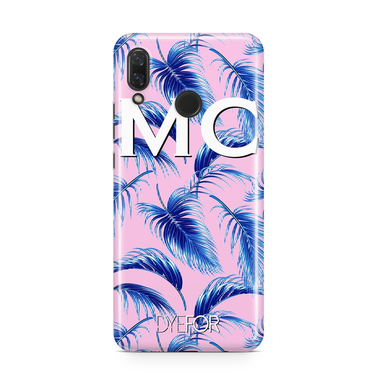 Personalised Blue Pink Palm Leaf Huawei Nova 3 Phone Case