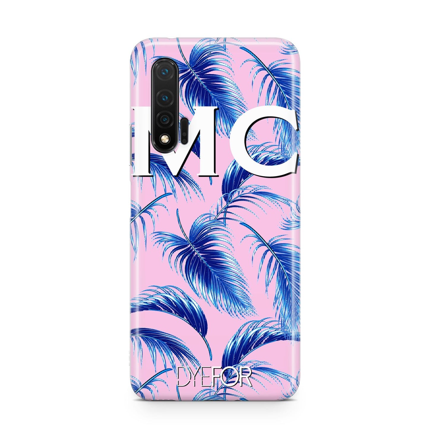 Personalised Blue Pink Palm Leaf Huawei Nova 6 Phone Case