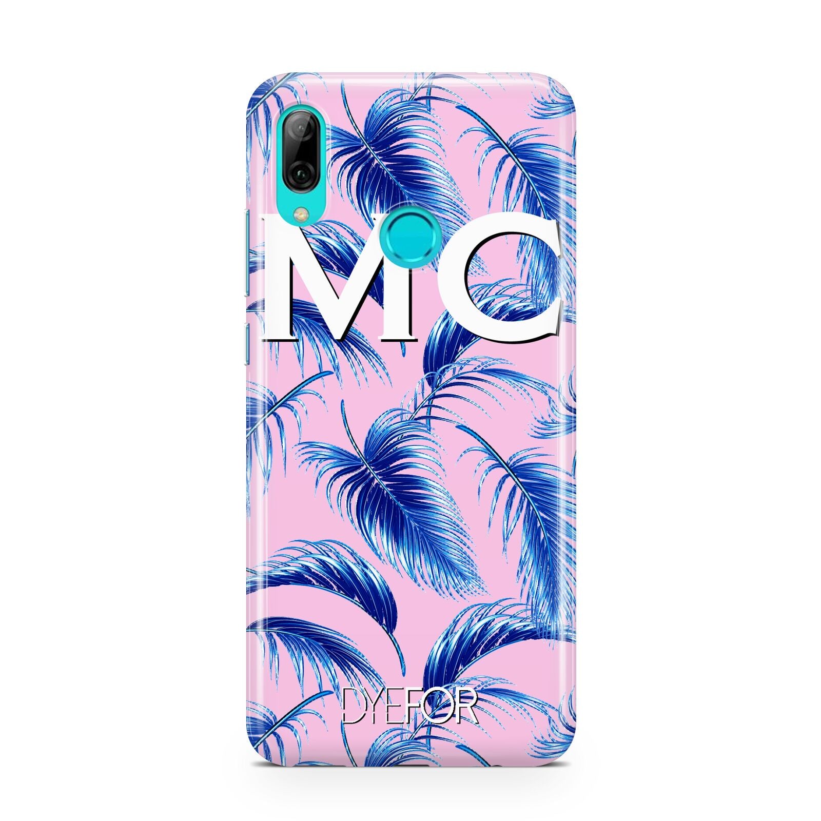 Personalised Blue Pink Palm Leaf Huawei P Smart 2019 Case