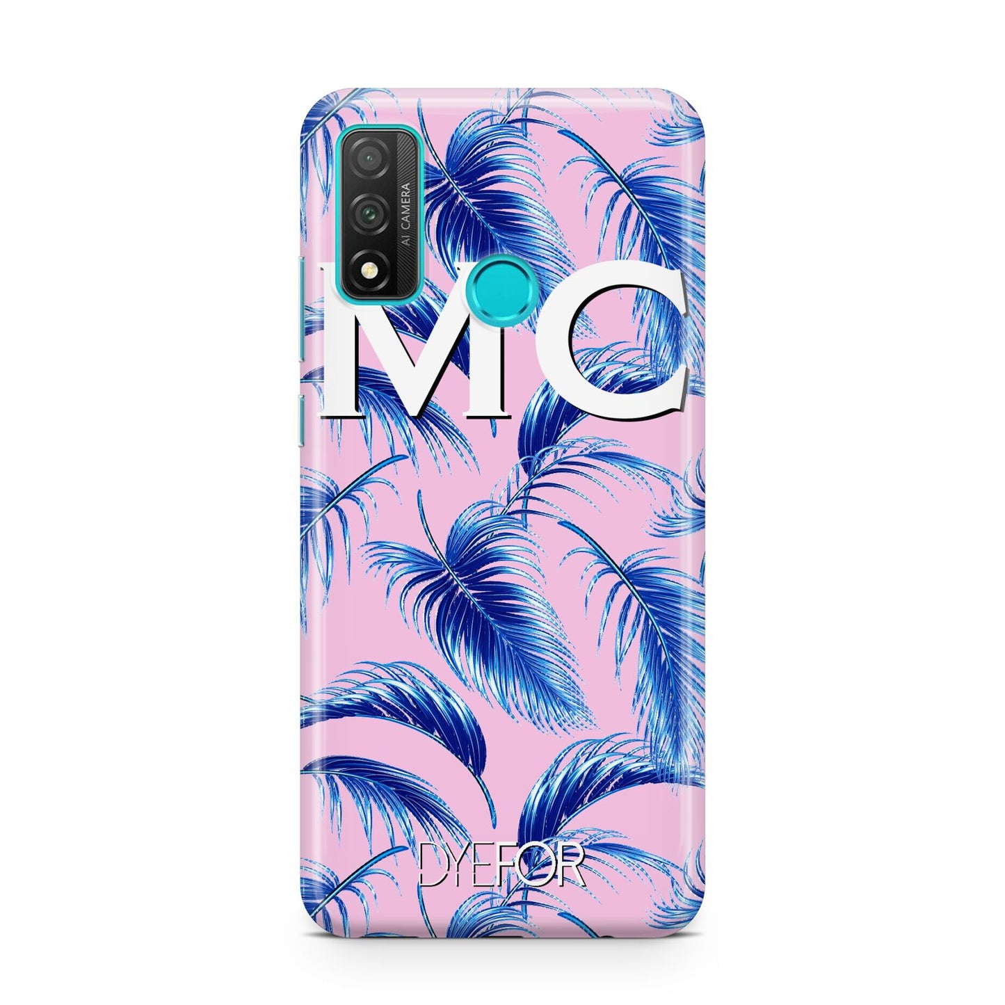 Personalised Blue Pink Palm Leaf Huawei P Smart 2020