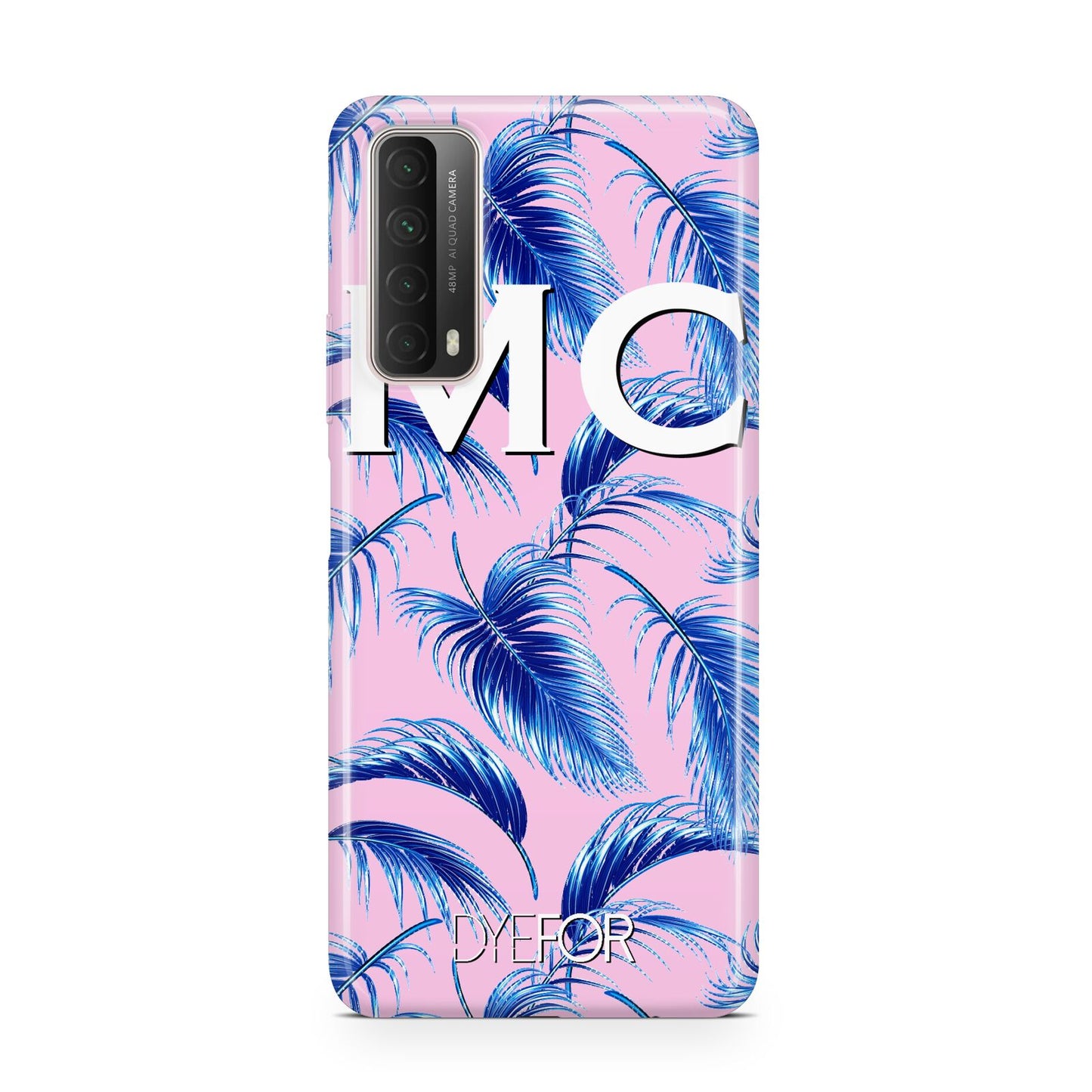 Personalised Blue Pink Palm Leaf Huawei P Smart 2021