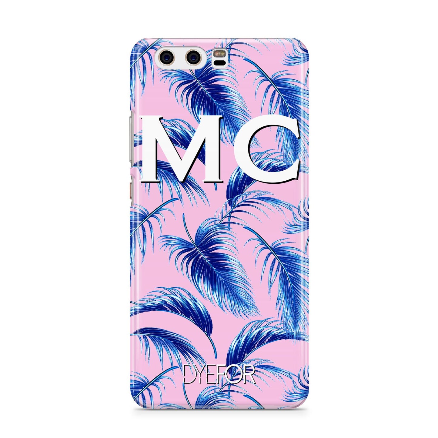 Personalised Blue Pink Palm Leaf Huawei P10 Phone Case