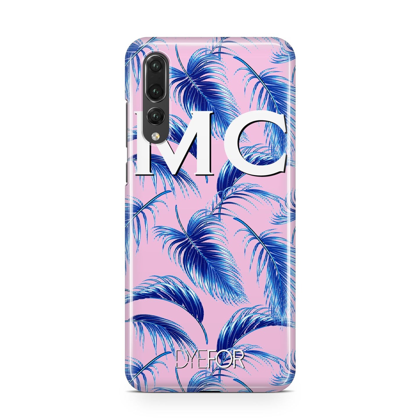 Personalised Blue Pink Palm Leaf Huawei P20 Pro Phone Case