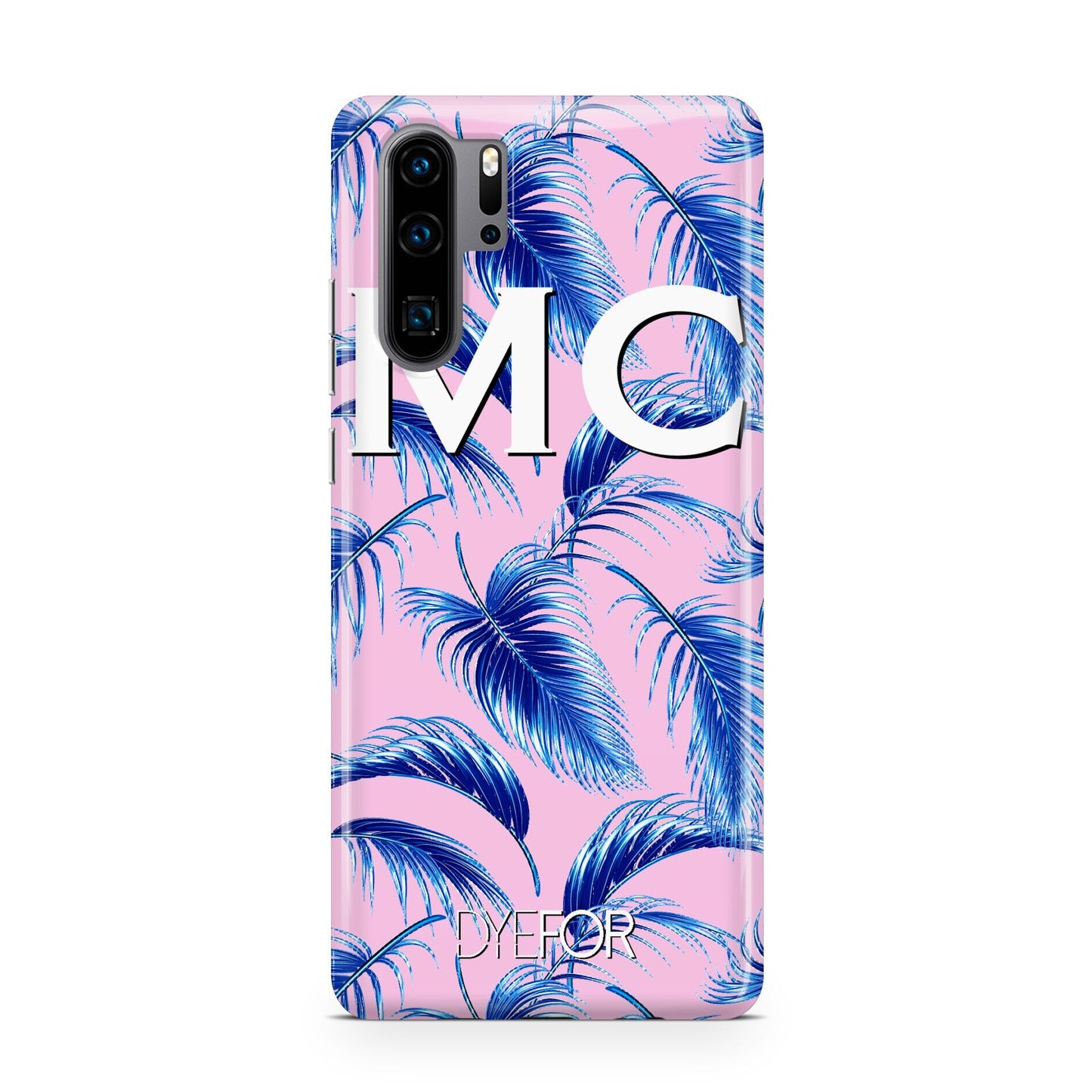 Personalised Blue Pink Palm Leaf Huawei P30 Pro Phone Case