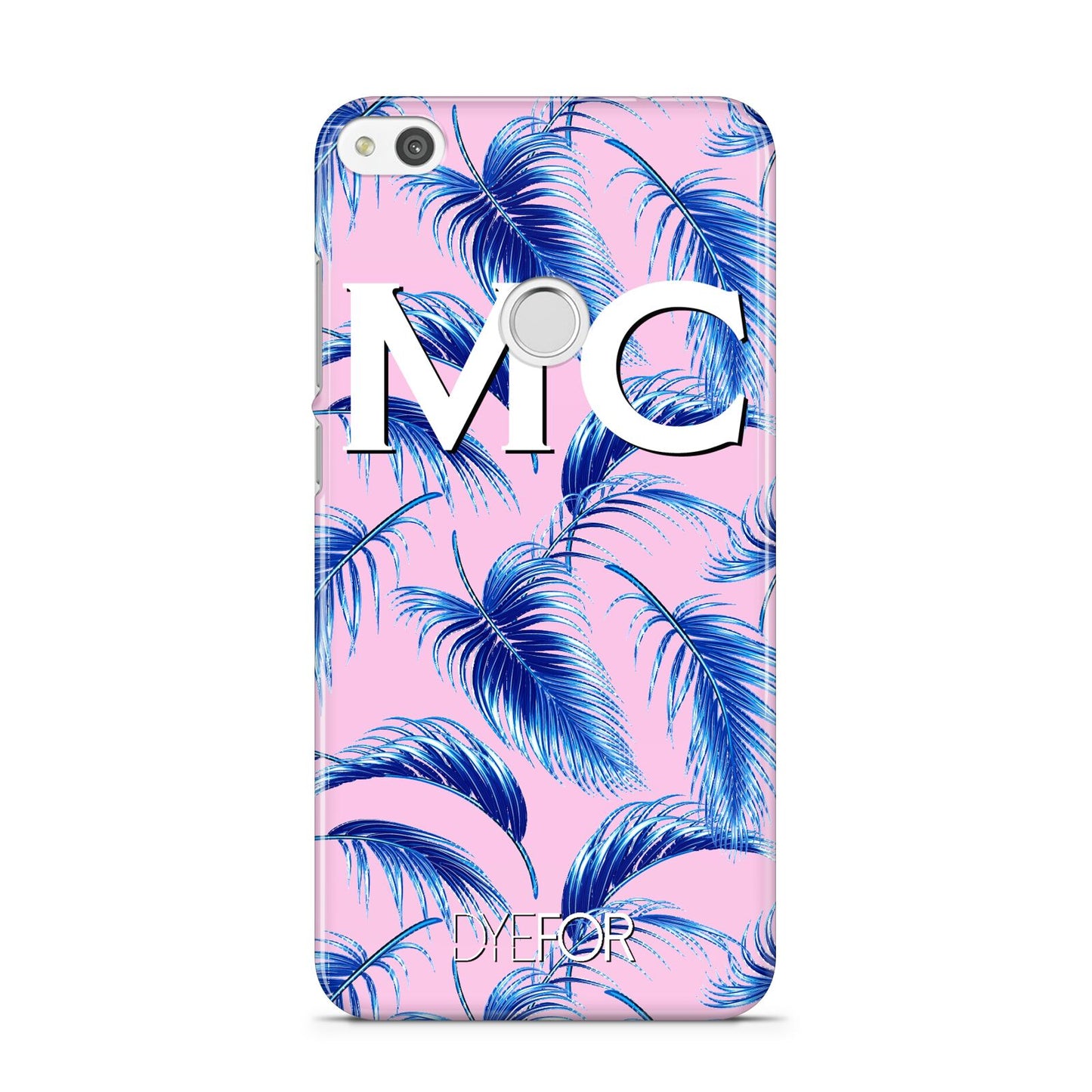 Personalised Blue Pink Palm Leaf Huawei P8 Lite Case