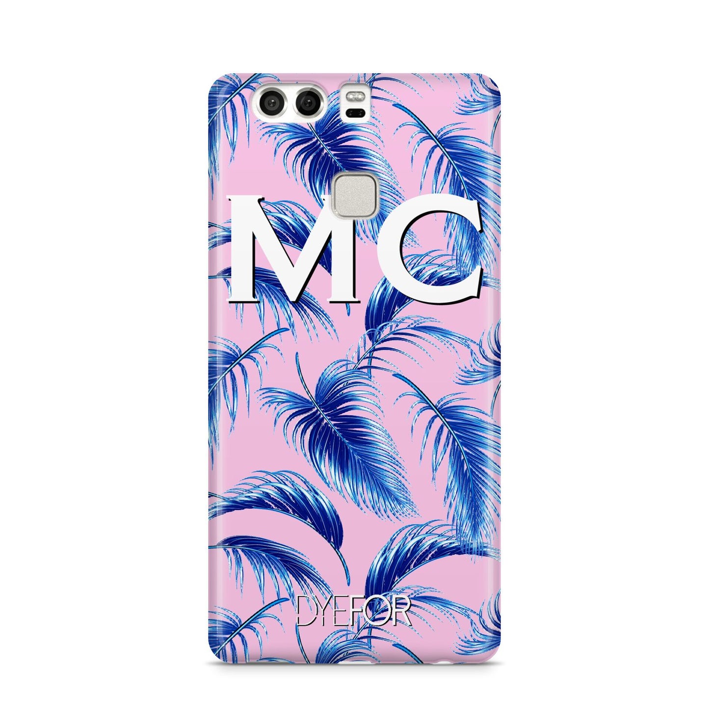 Personalised Blue Pink Palm Leaf Huawei P9 Case