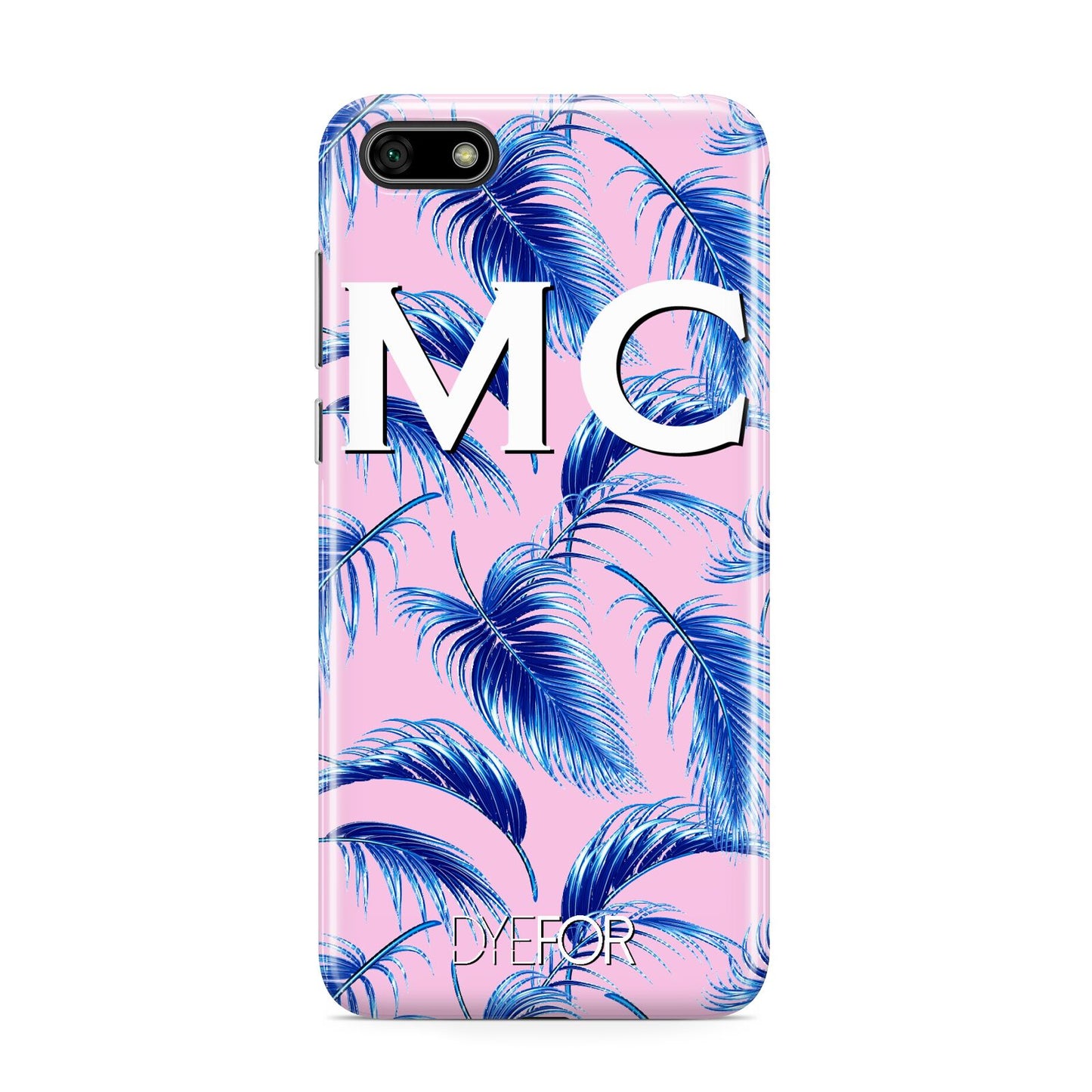 Personalised Blue Pink Palm Leaf Huawei Y5 Prime 2018 Phone Case