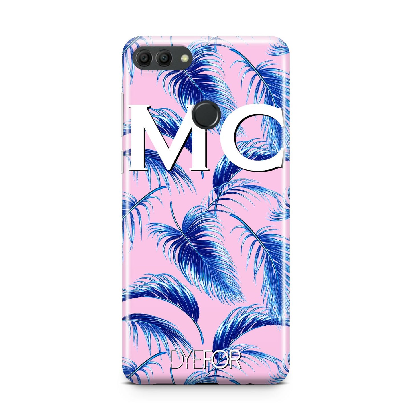 Personalised Blue Pink Palm Leaf Huawei Y9 2018