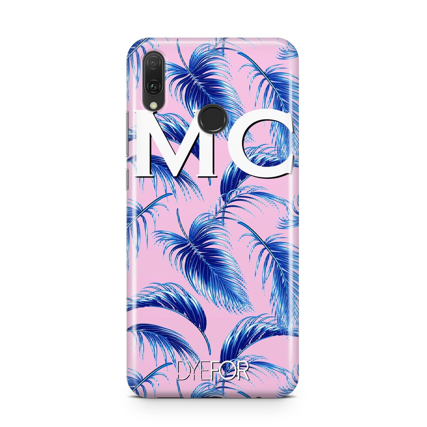 Personalised Blue Pink Palm Leaf Huawei Y9 2019