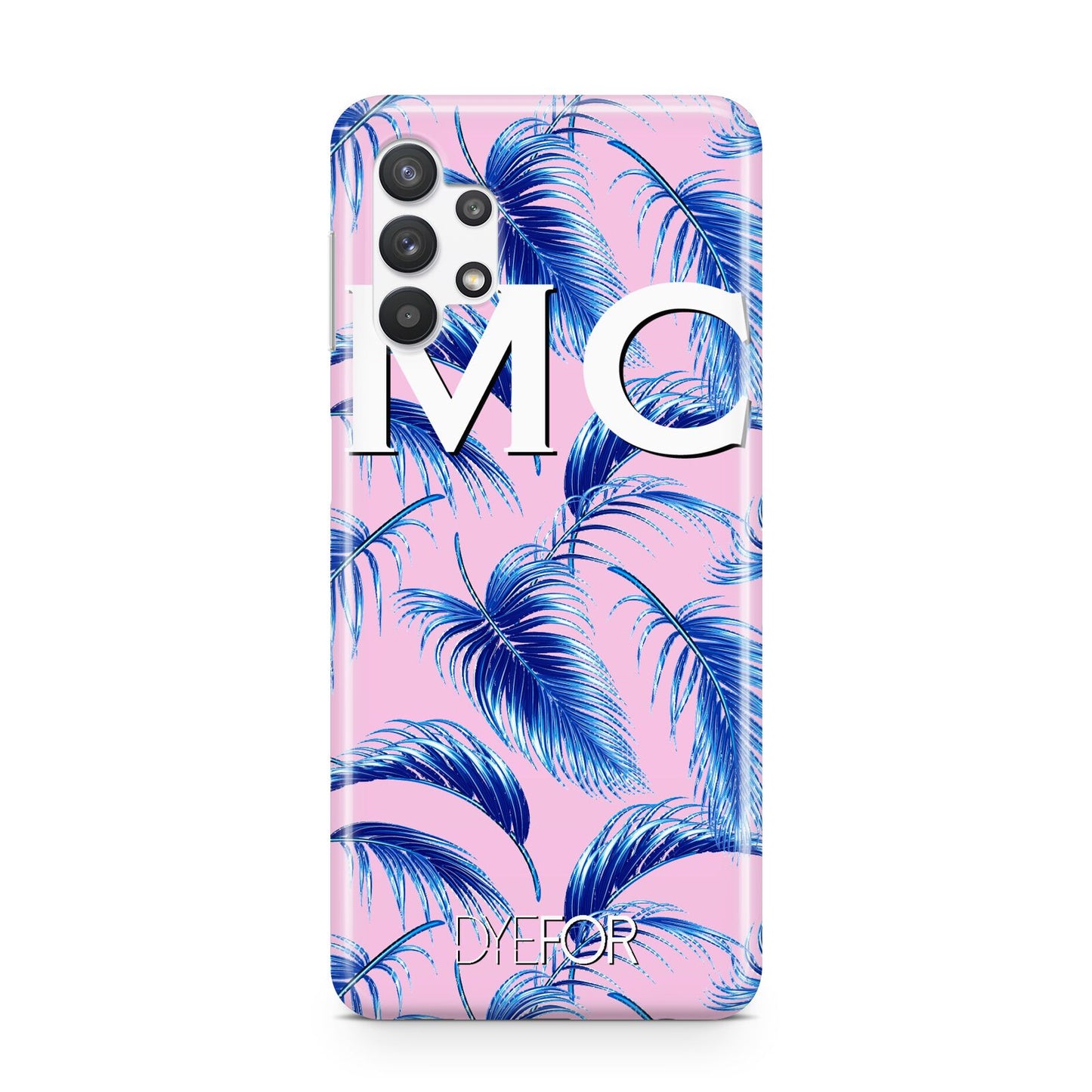 Personalised Blue Pink Palm Leaf Samsung A32 5G Case