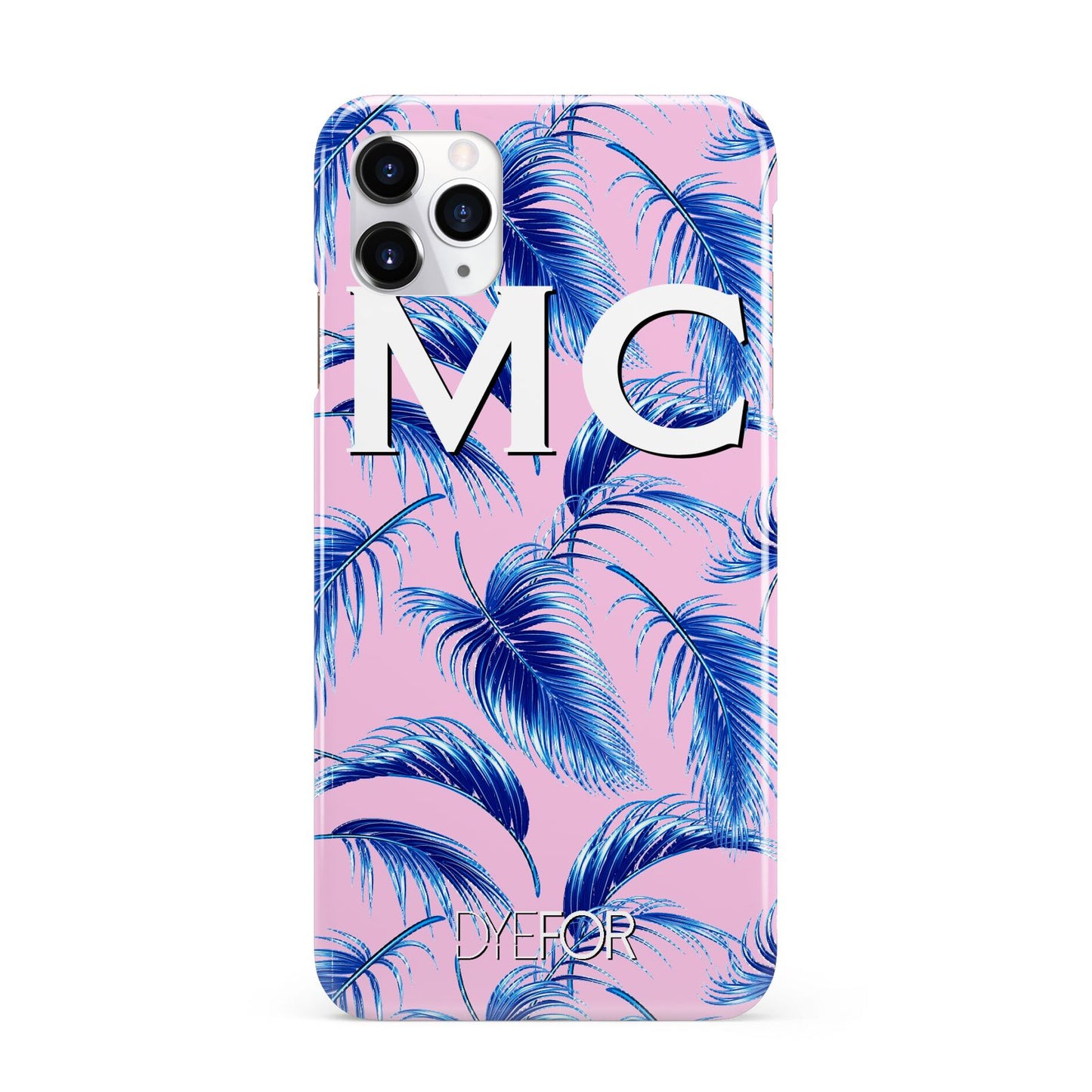 Personalised Blue Pink Palm Leaf iPhone 11 Pro Max 3D Snap Case