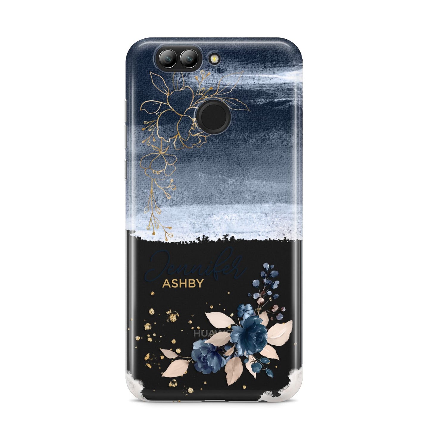 Personalised Blue Pink Watercolour Huawei Nova 2s Phone Case