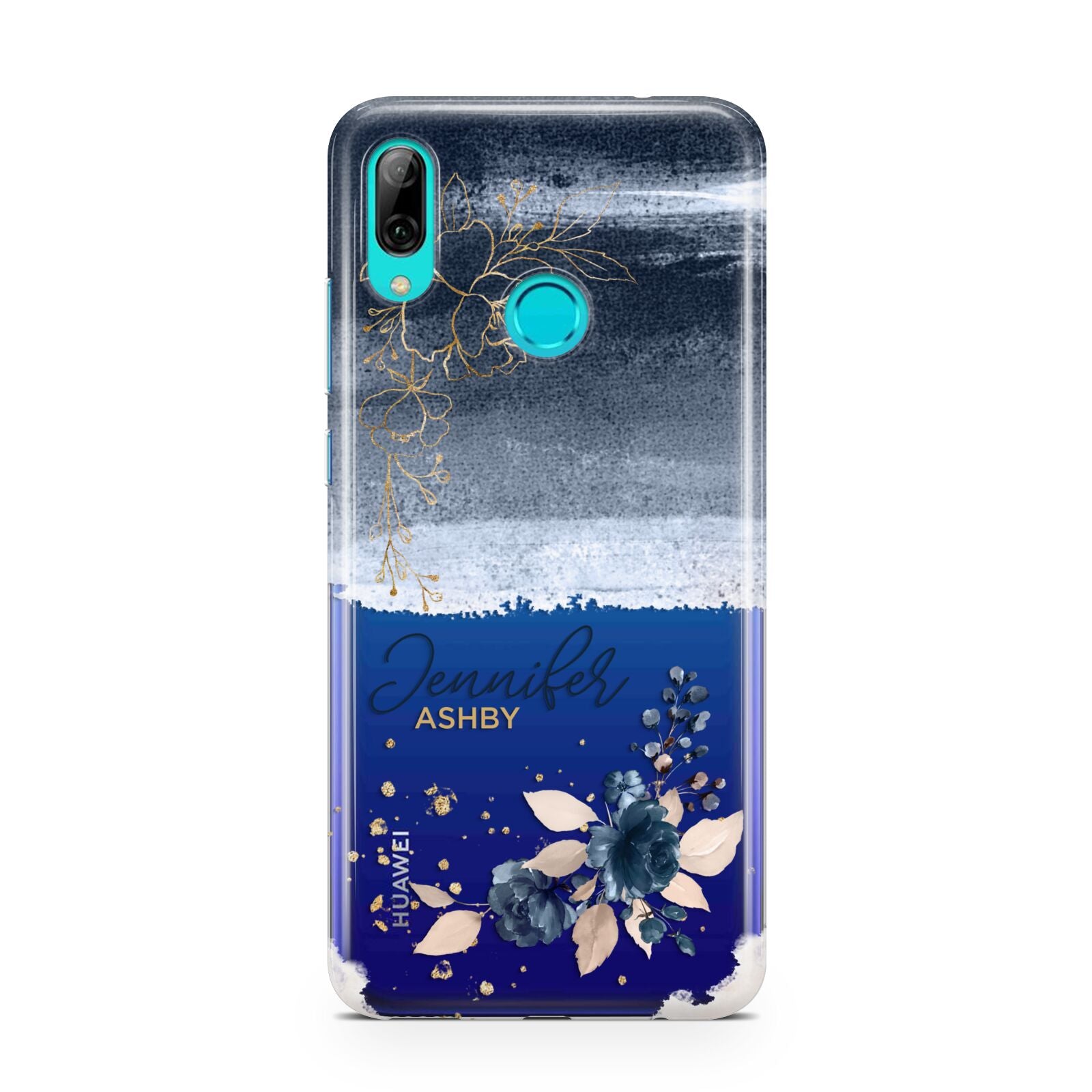 Personalised Blue Pink Watercolour Huawei P Smart 2019 Case