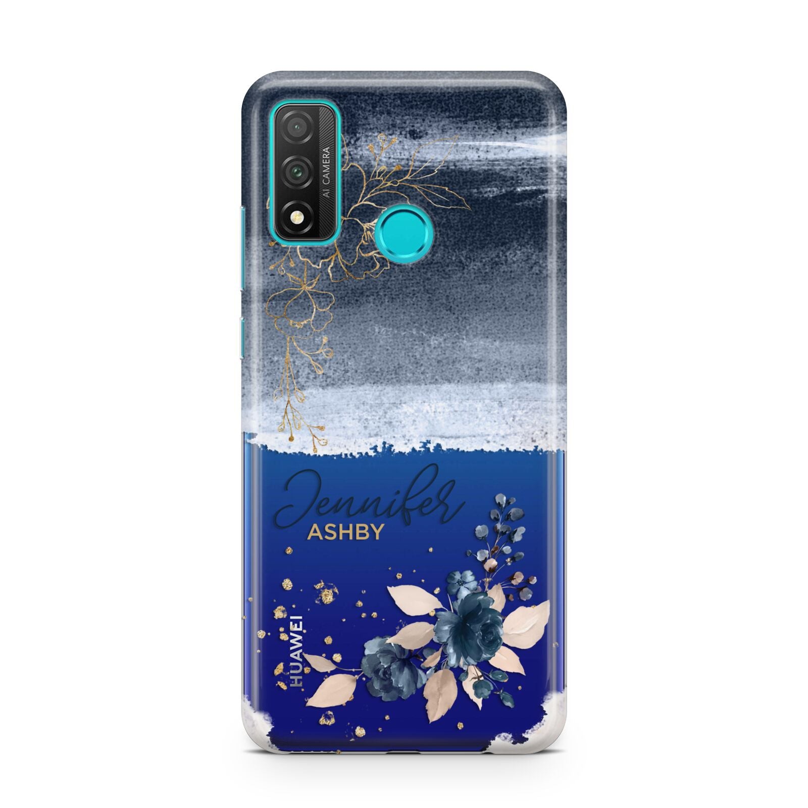 Personalised Blue Pink Watercolour Huawei P Smart 2020