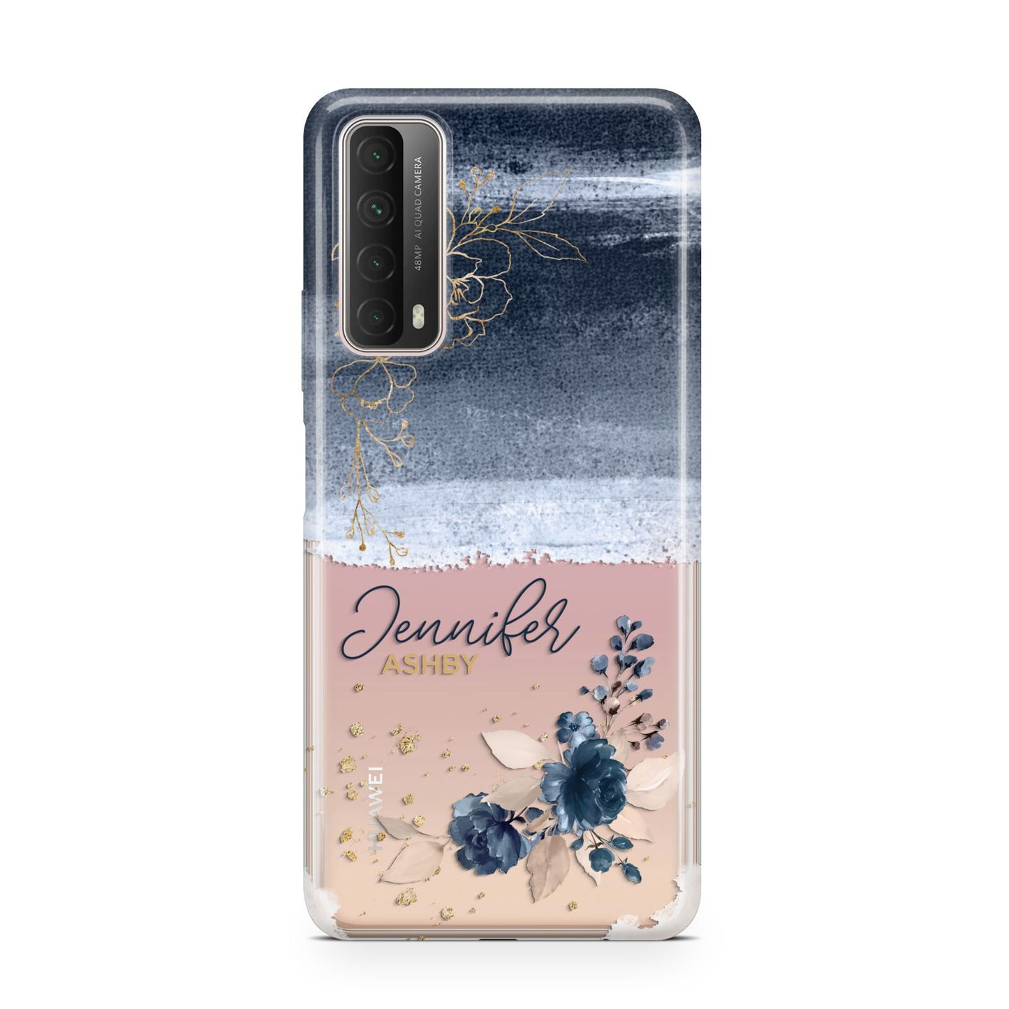 Personalised Blue Pink Watercolour Huawei P Smart 2021