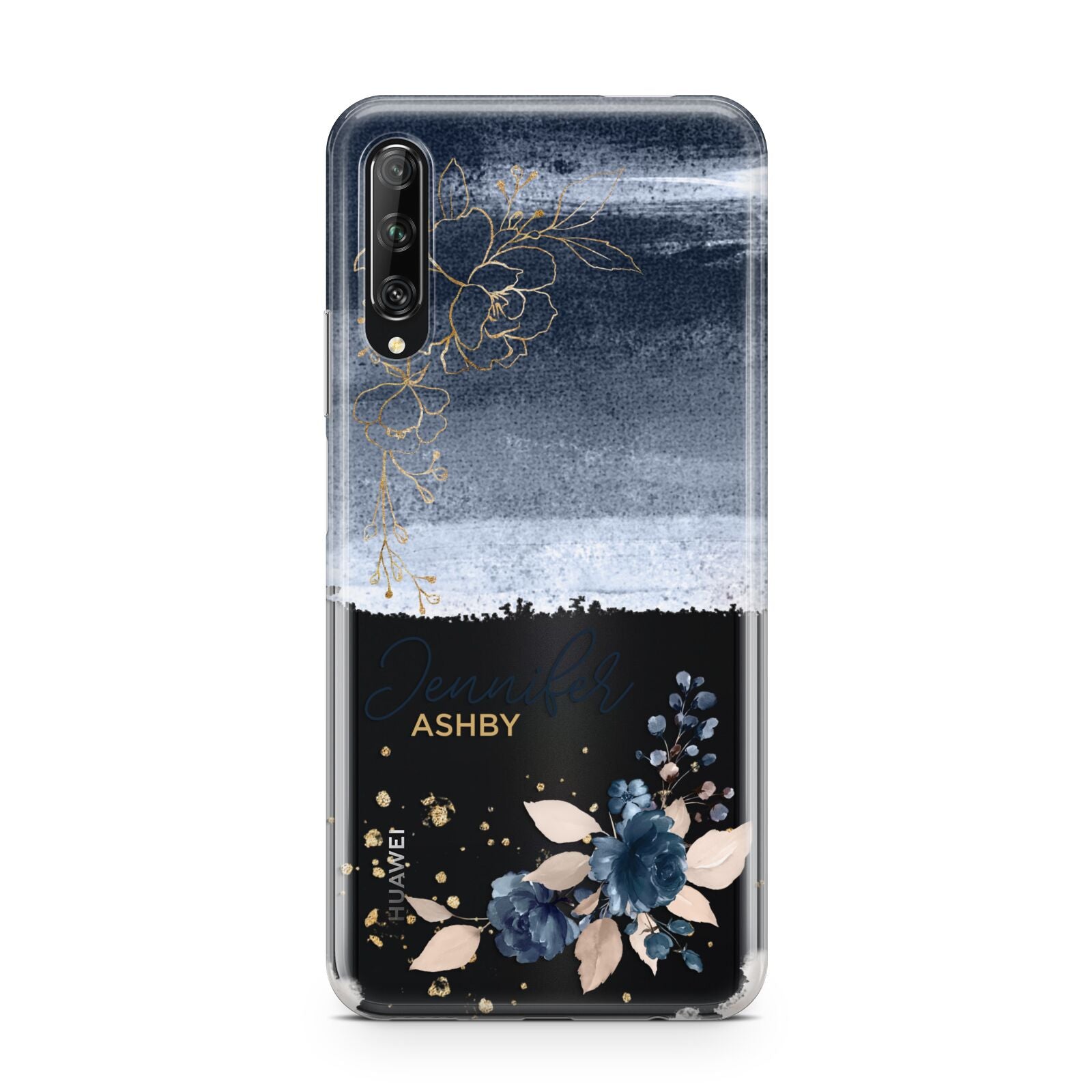 Personalised Blue Pink Watercolour Huawei P Smart Pro 2019