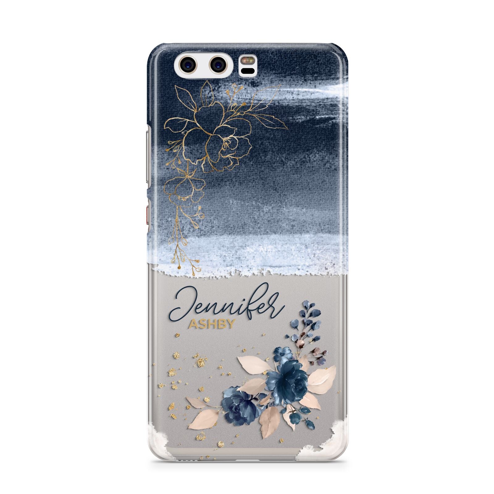 Personalised Blue Pink Watercolour Huawei P10 Phone Case