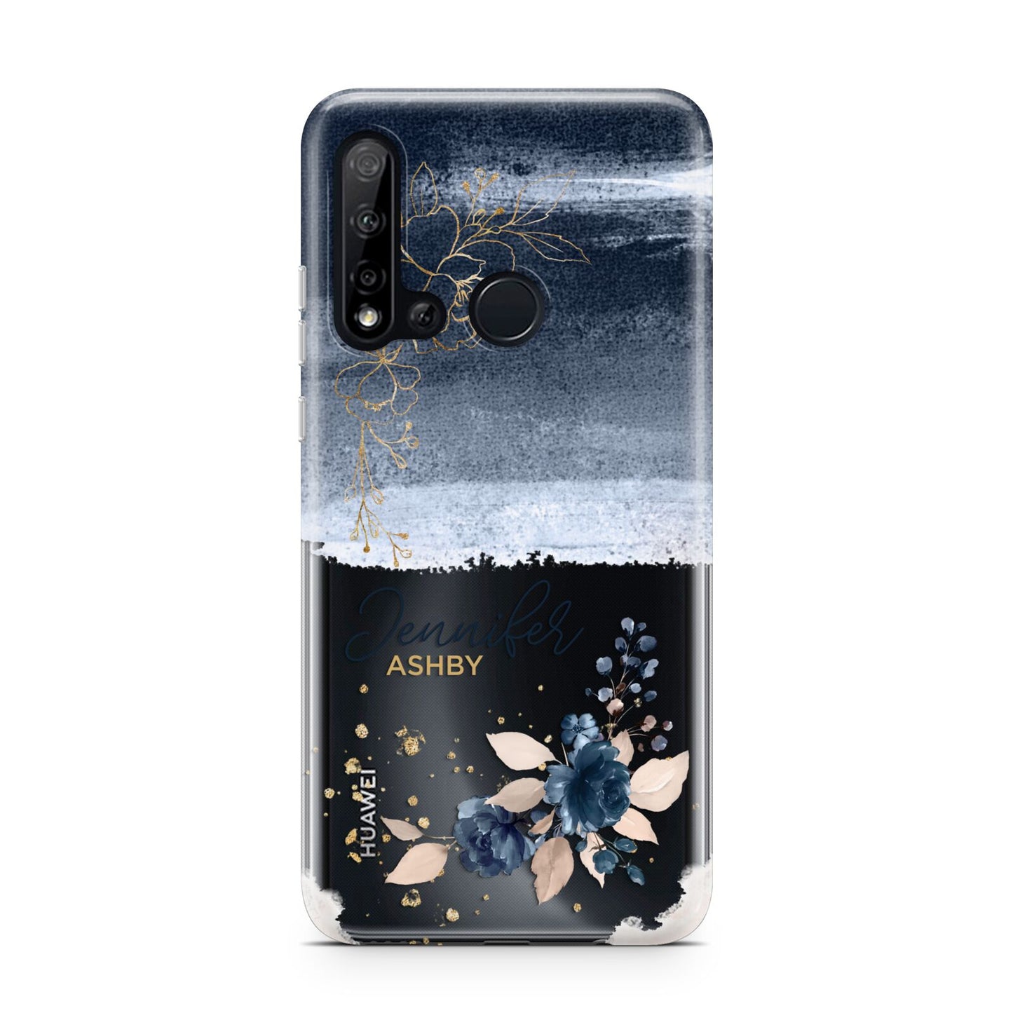 Personalised Blue Pink Watercolour Huawei P20 Lite 5G Phone Case