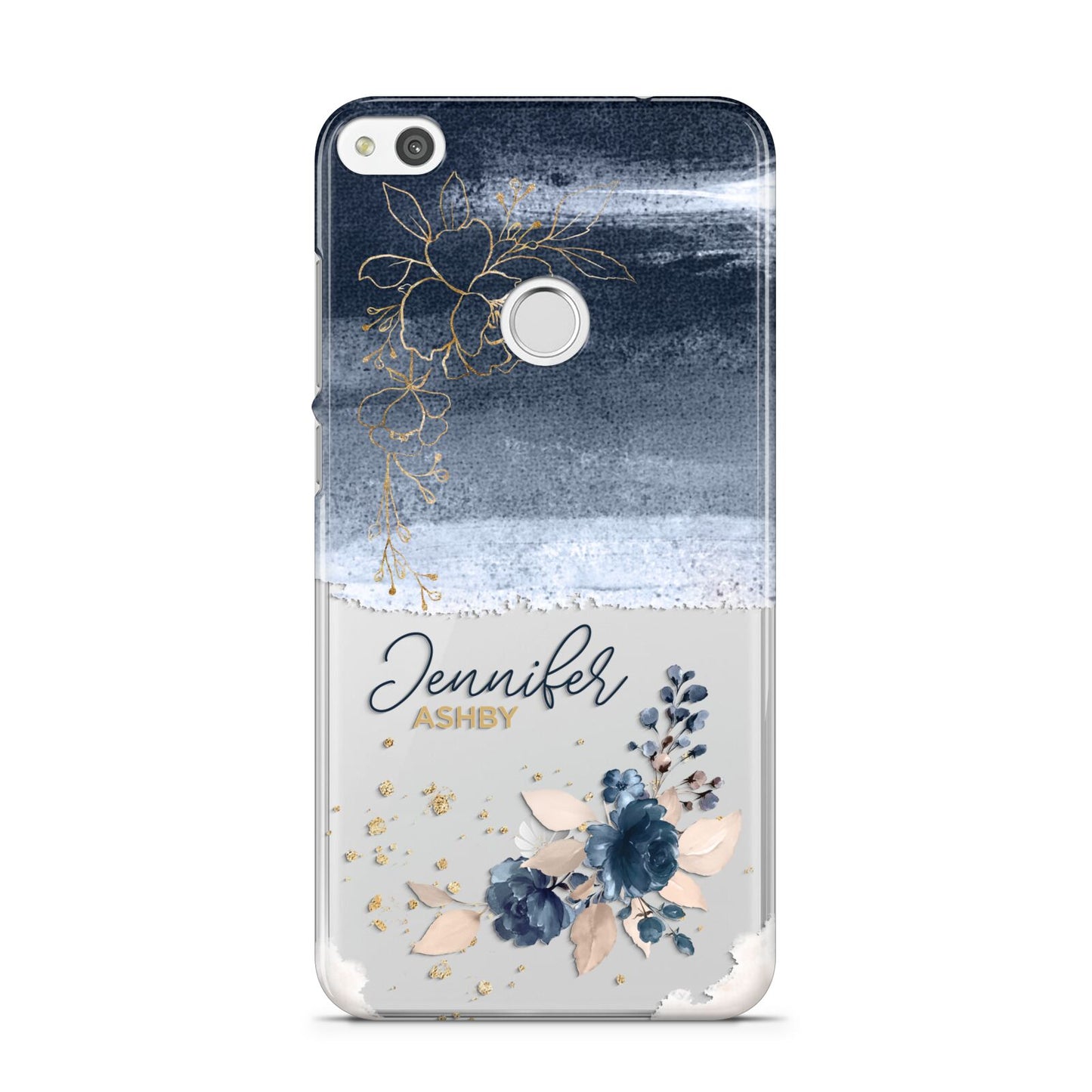 Personalised Blue Pink Watercolour Huawei P8 Lite Case