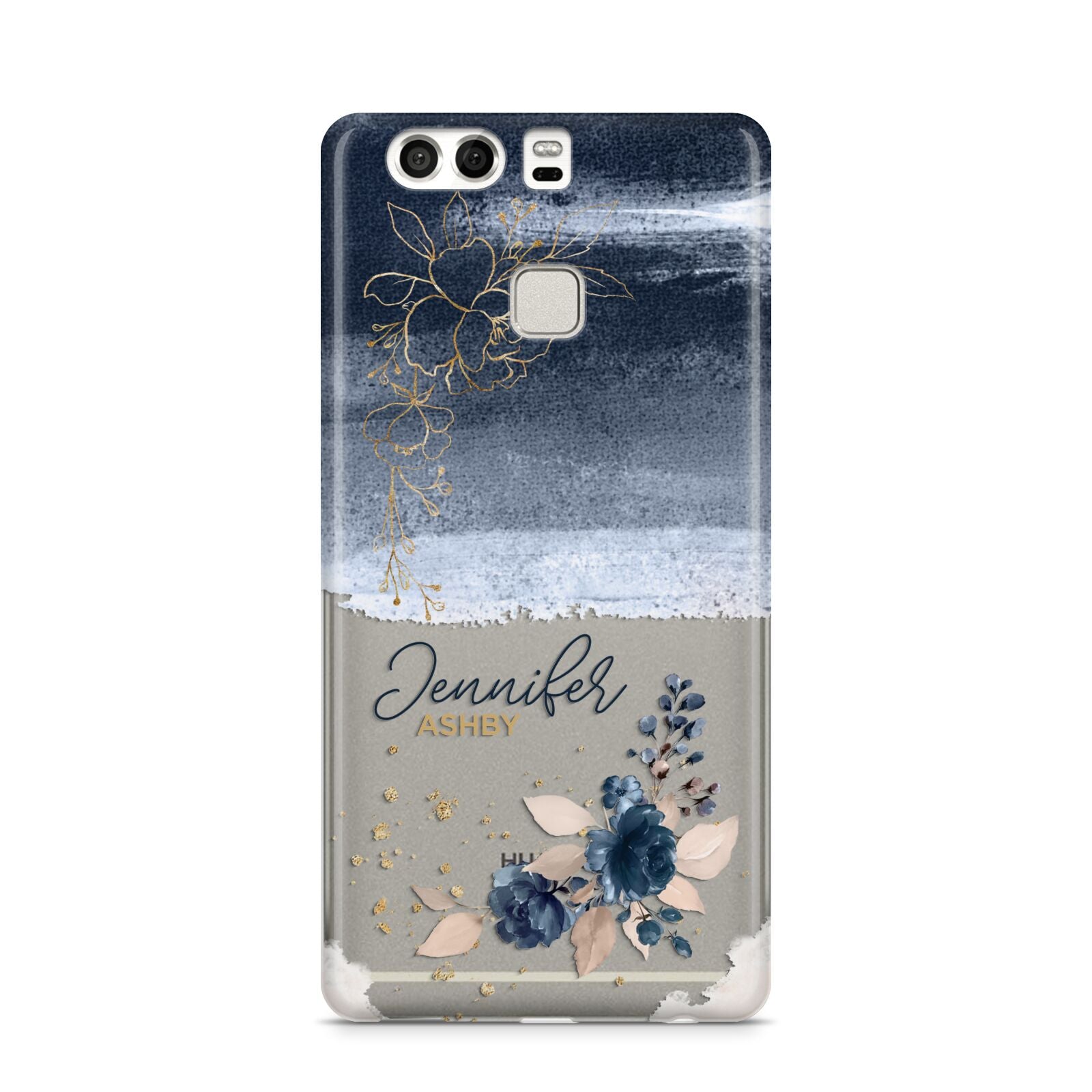 Personalised Blue Pink Watercolour Huawei P9 Case