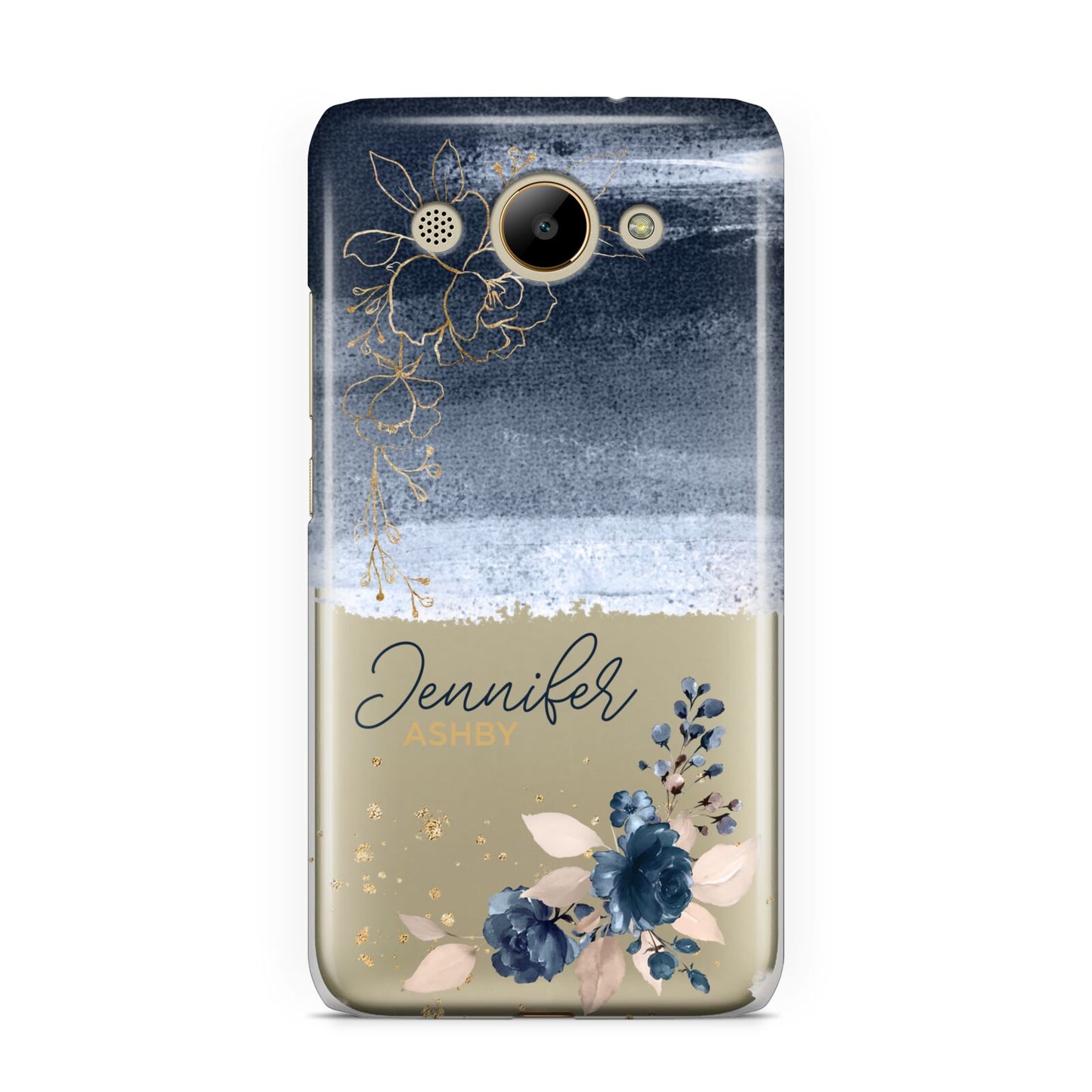 Personalised Blue Pink Watercolour Huawei Y3 2017