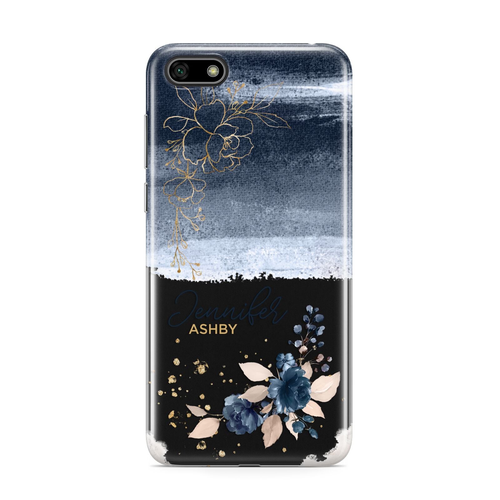 Personalised Blue Pink Watercolour Huawei Y5 Prime 2018 Phone Case