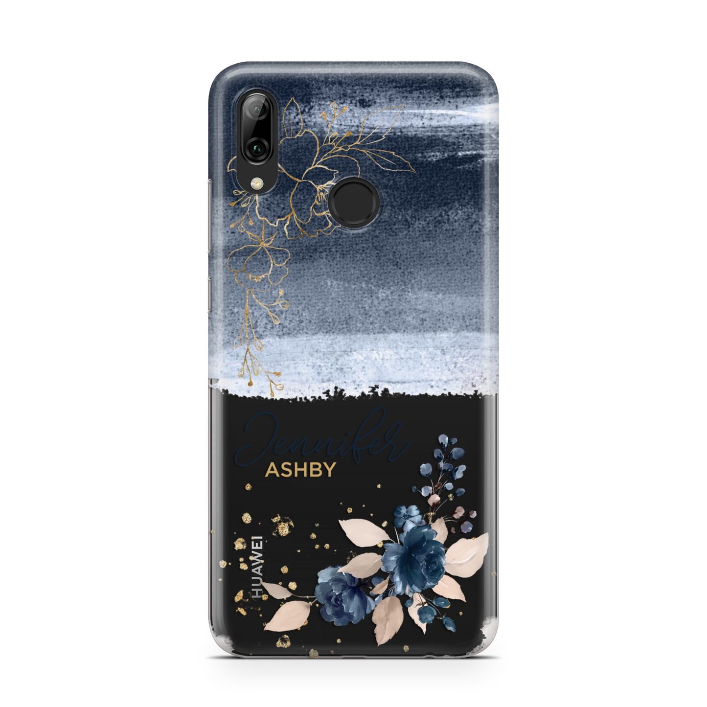 Personalised Blue Pink Watercolour Huawei Y7 2019