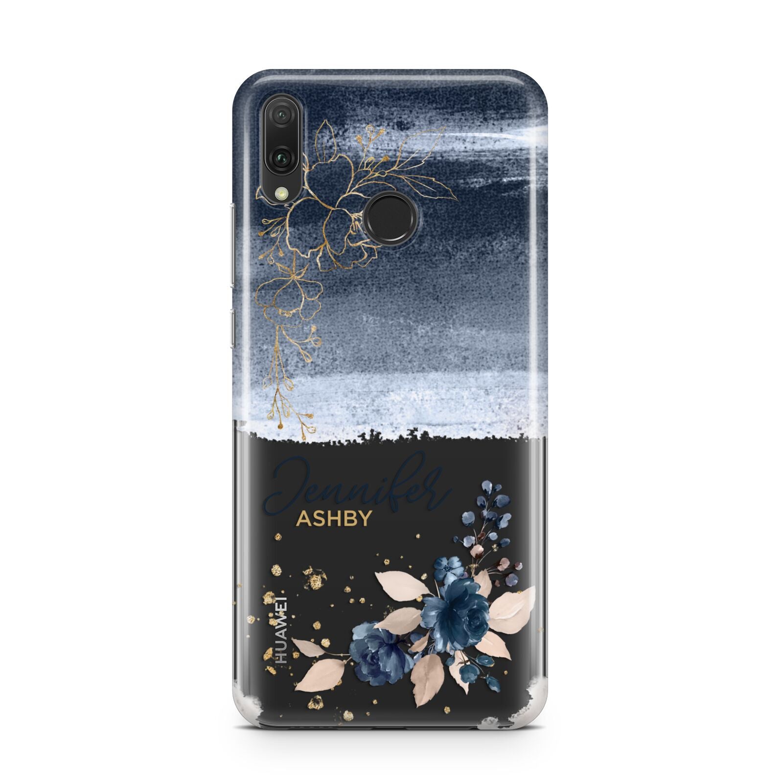 Personalised Blue Pink Watercolour Huawei Y9 2019