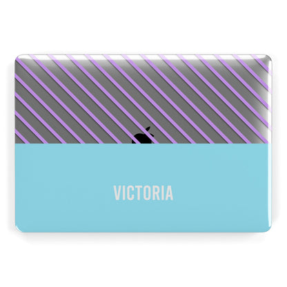 Personalised Blue Purple Stripes Apple MacBook Case