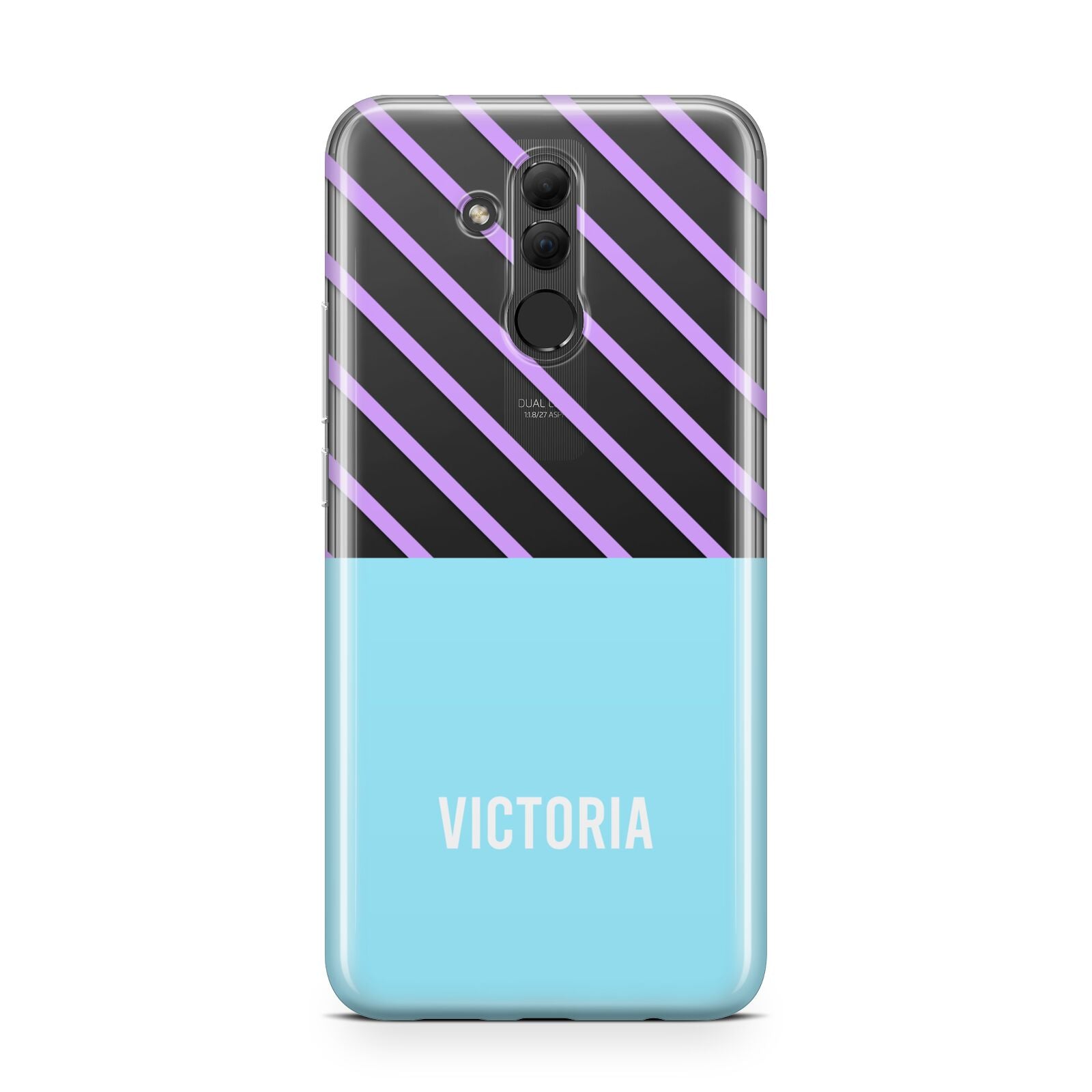 Personalised Blue Purple Stripes Huawei Mate 20 Lite