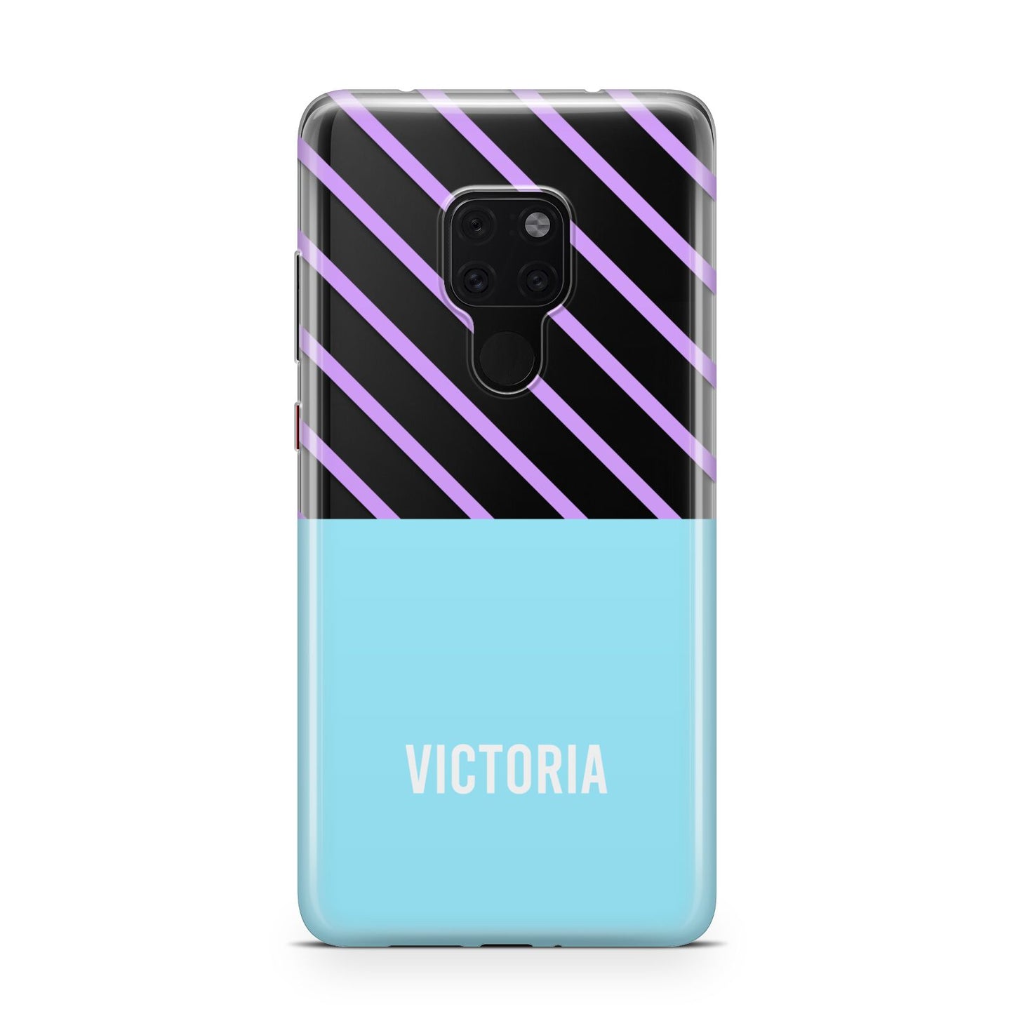 Personalised Blue Purple Stripes Huawei Mate 20 Phone Case