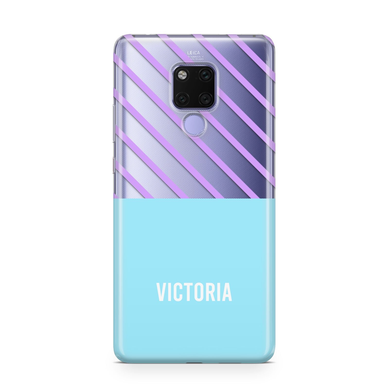 Personalised Blue Purple Stripes Huawei Mate 20X Phone Case