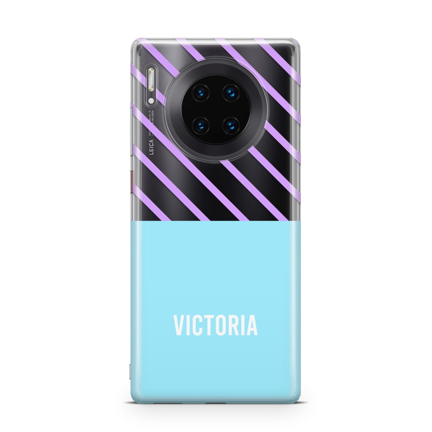 Personalised Blue Purple Stripes Huawei Mate 30 Pro Phone Case