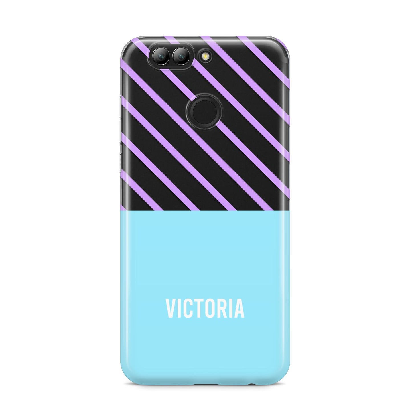 Personalised Blue Purple Stripes Huawei Nova 2s Phone Case